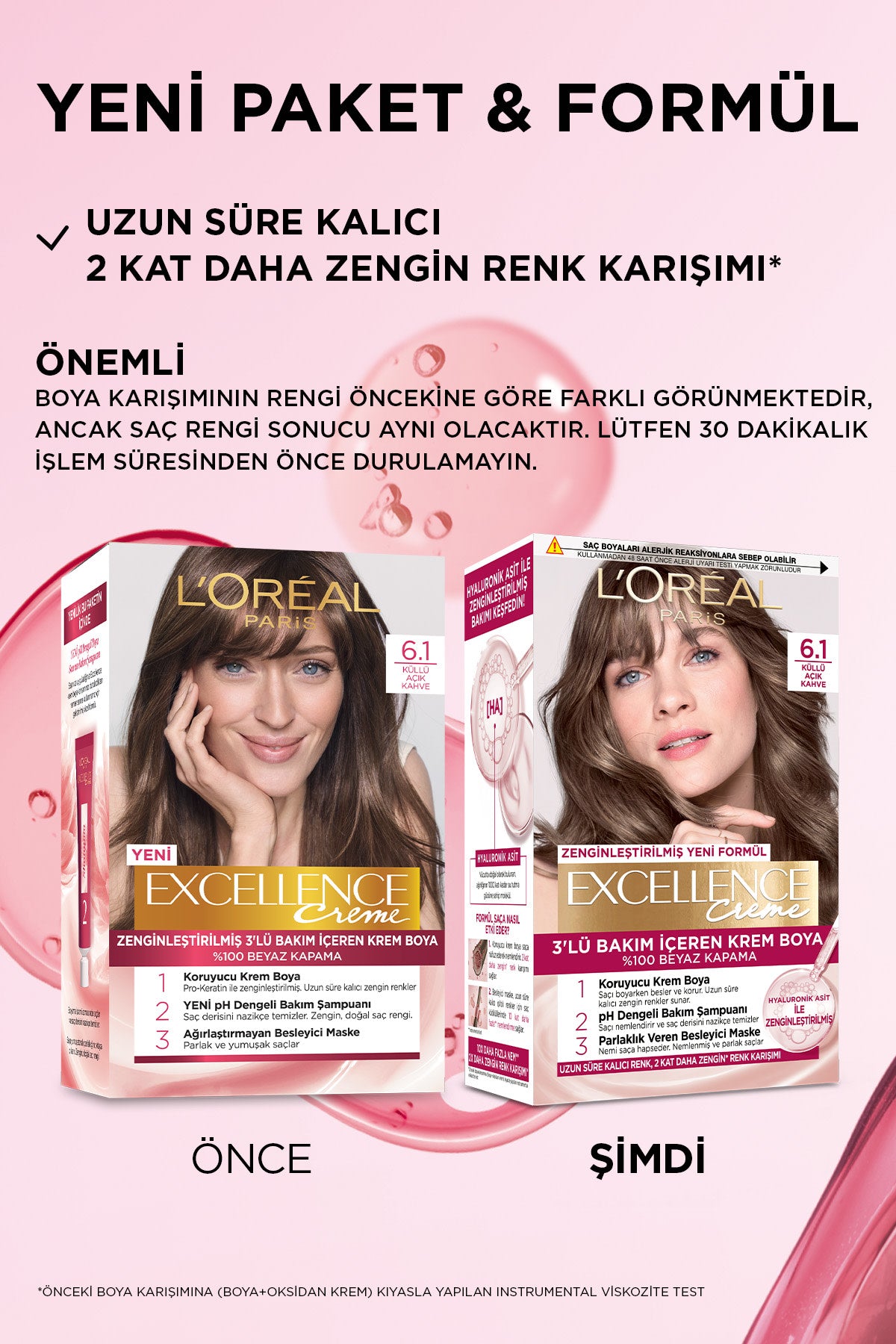 L’Oréal Paris Excellence Creme 6.1 Küllü Açık Kahve Saç Boyası