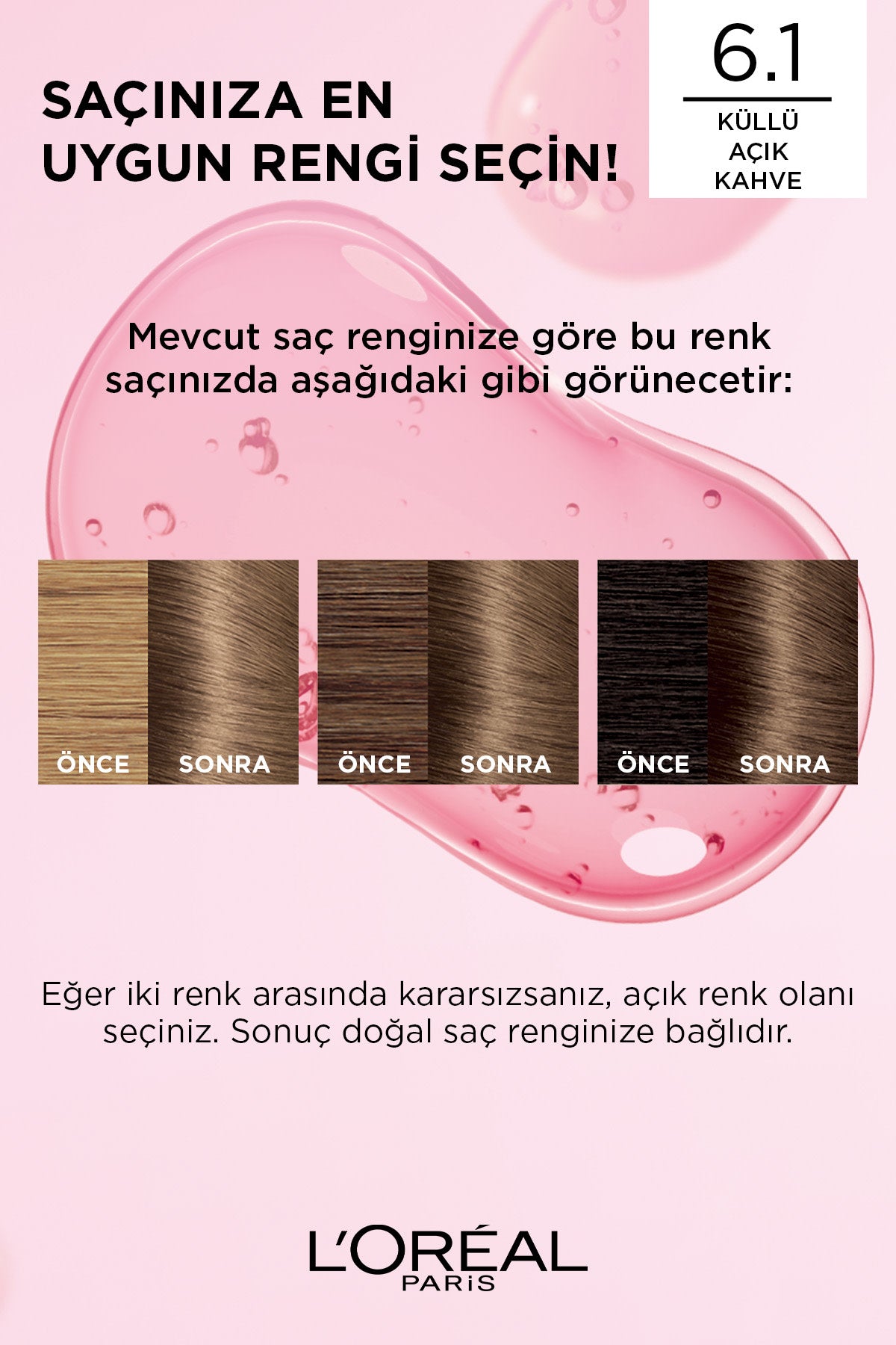 L’Oréal Paris Excellence Creme 6.1 Küllü Açık Kahve Saç Boyası