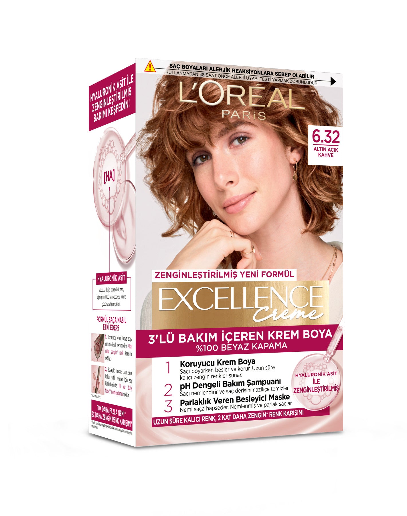 L’Oréal Paris Excellence Creme 6.32 Altın Açık Kahve Saç Boyası