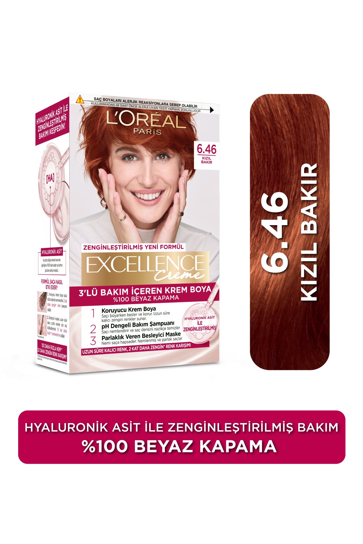 L’Oréal Paris Excellence Creme 6.46 Kızıl Bakır Saç Boyası
