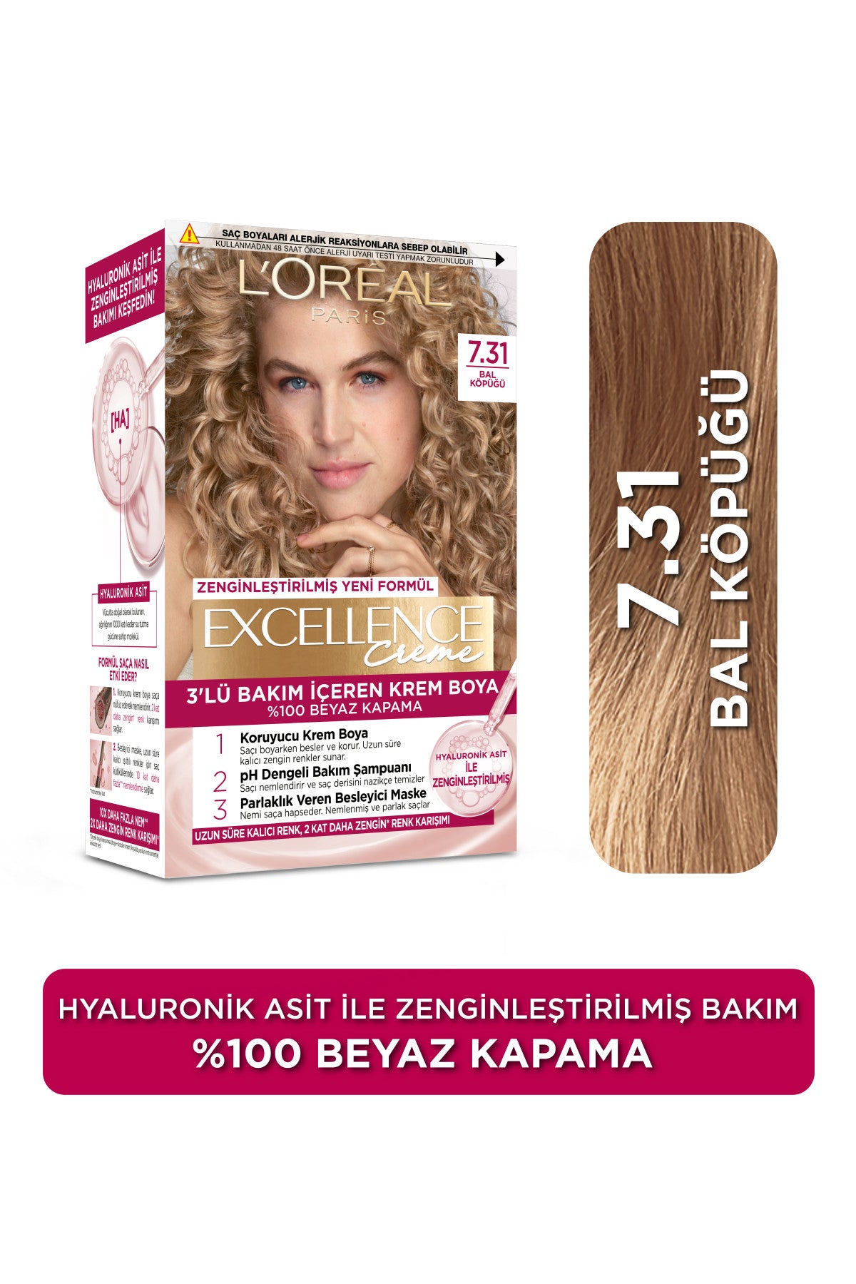 L’Oréal Paris Excellence Creme 7.31 Bal Köpüğü Saç Boyası