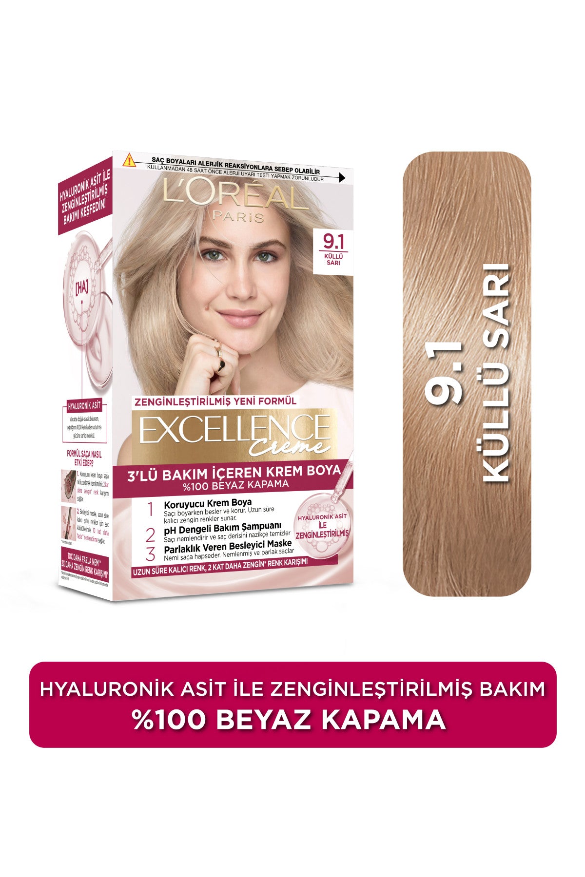 L’Oréal Paris Excellence Creme 9.1 Küllü Sarı Saç Boyası