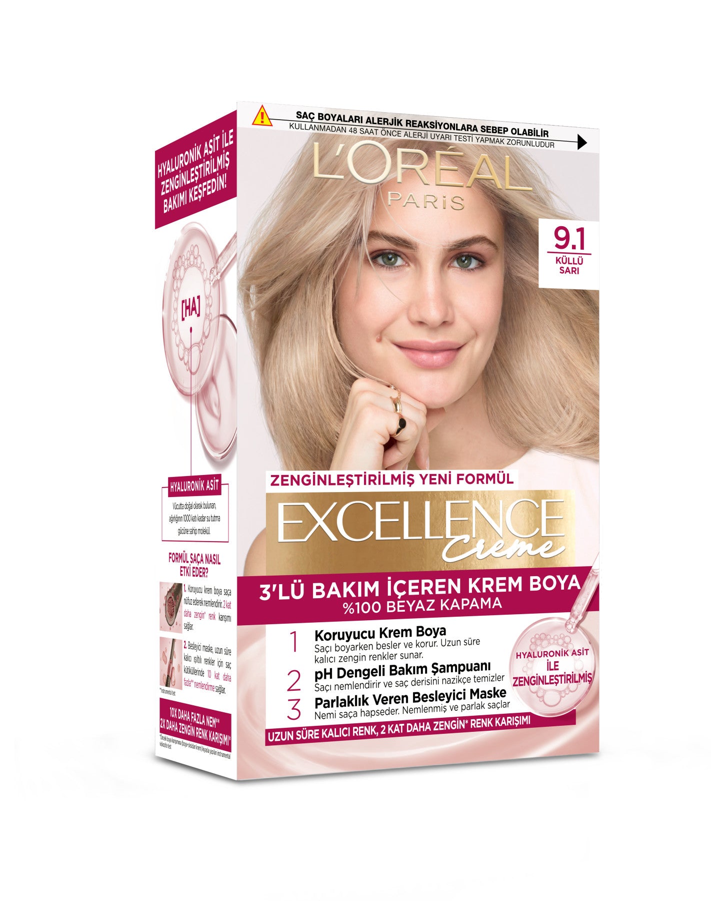 L’Oréal Paris Excellence Creme 9.1 Küllü Sarı Saç Boyası