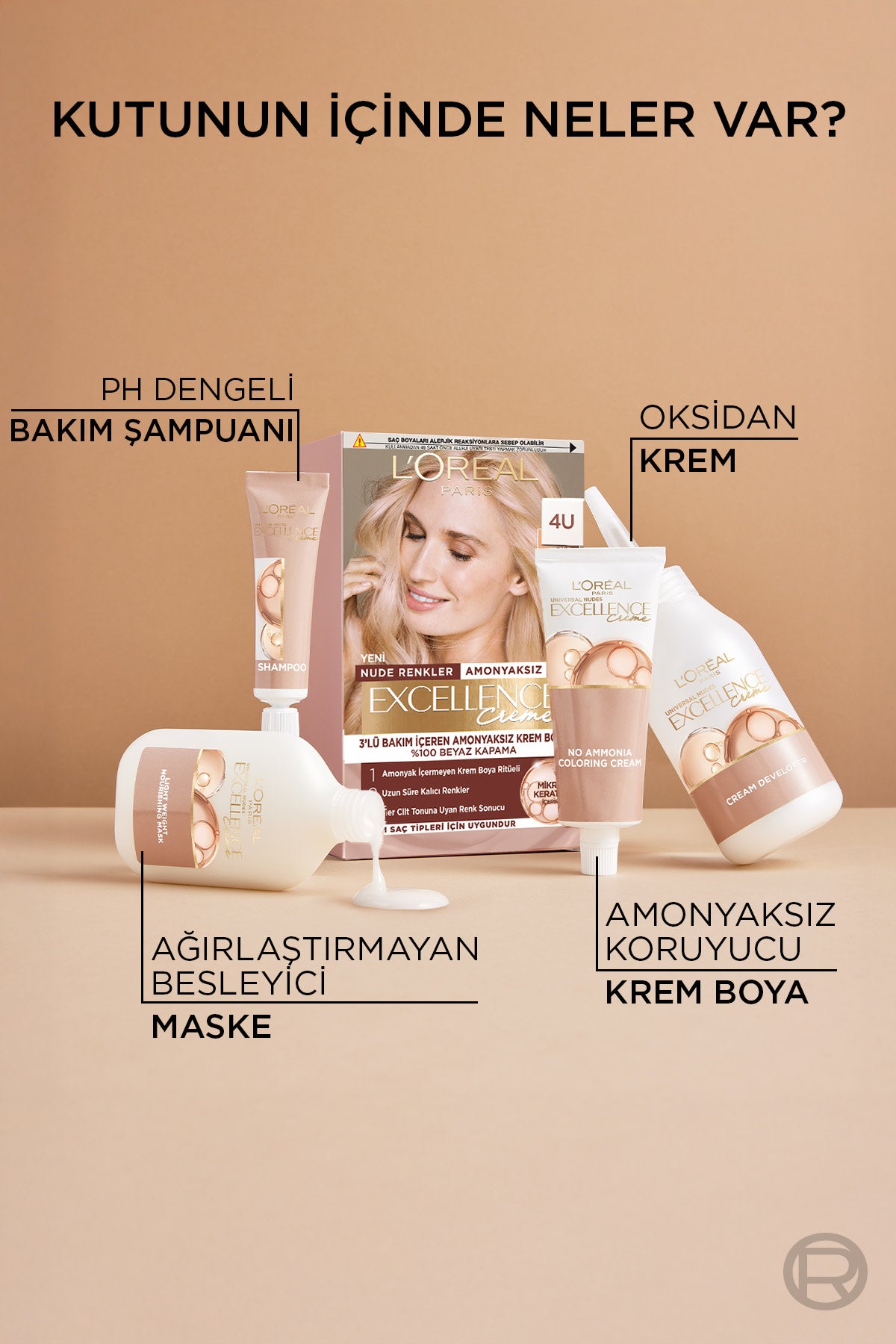 L’Oréal Paris Excellence Creme Nude Renkler Saç Boyası – 10U Nude Açık Sarı