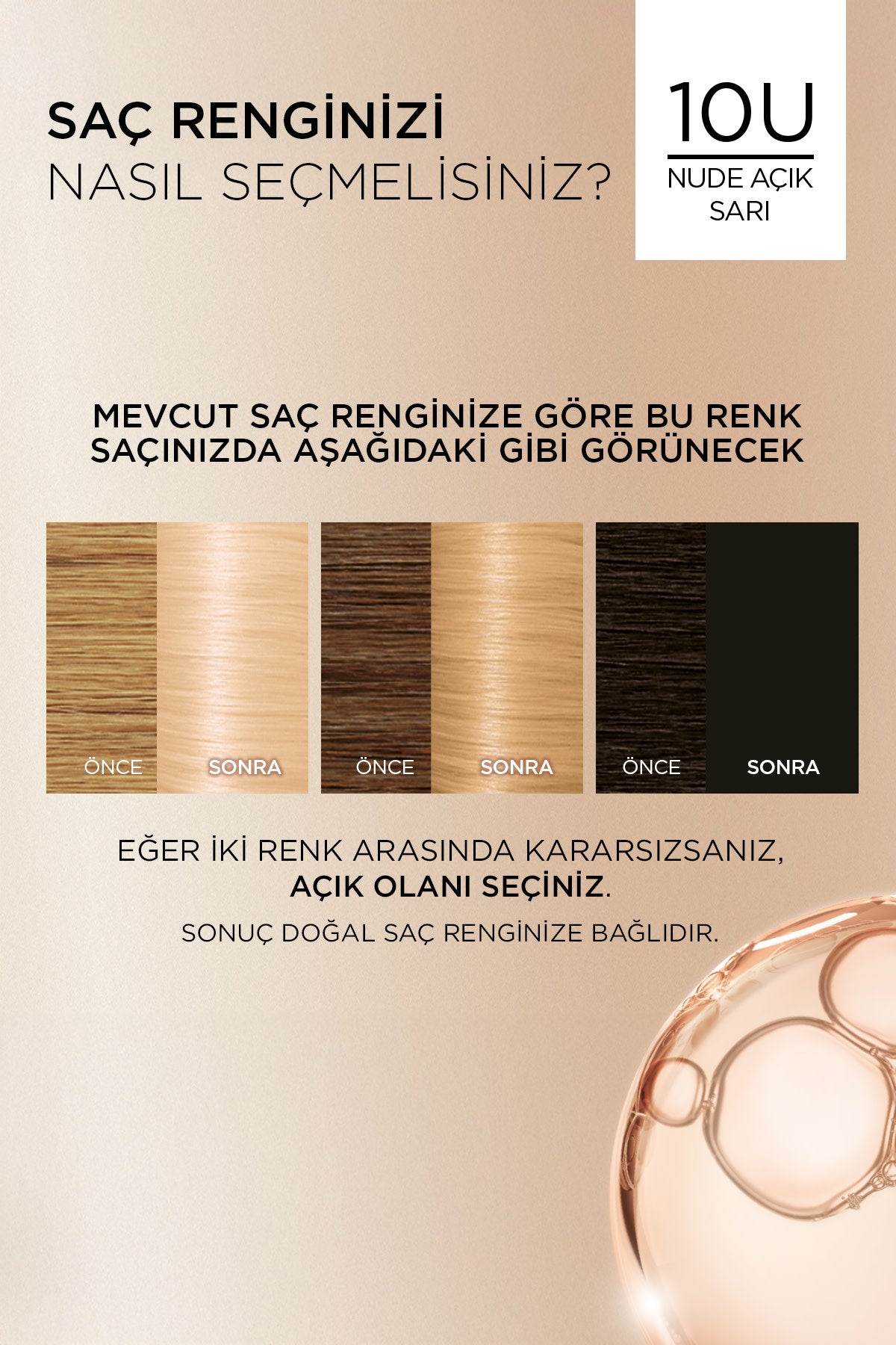 L’Oréal Paris Excellence Creme Nude Renkler Saç Boyası – 10U Nude Açık Sarı