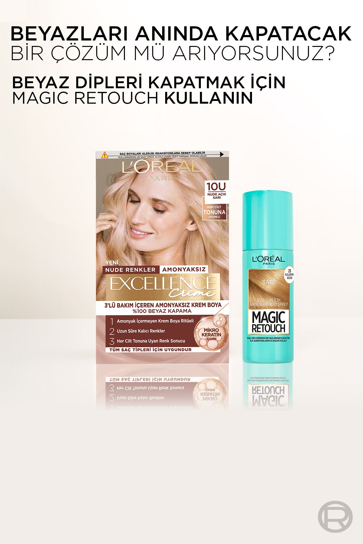 L’Oréal Paris Excellence Creme Nude Renkler Saç Boyası – 10U Nude Açık Sarı