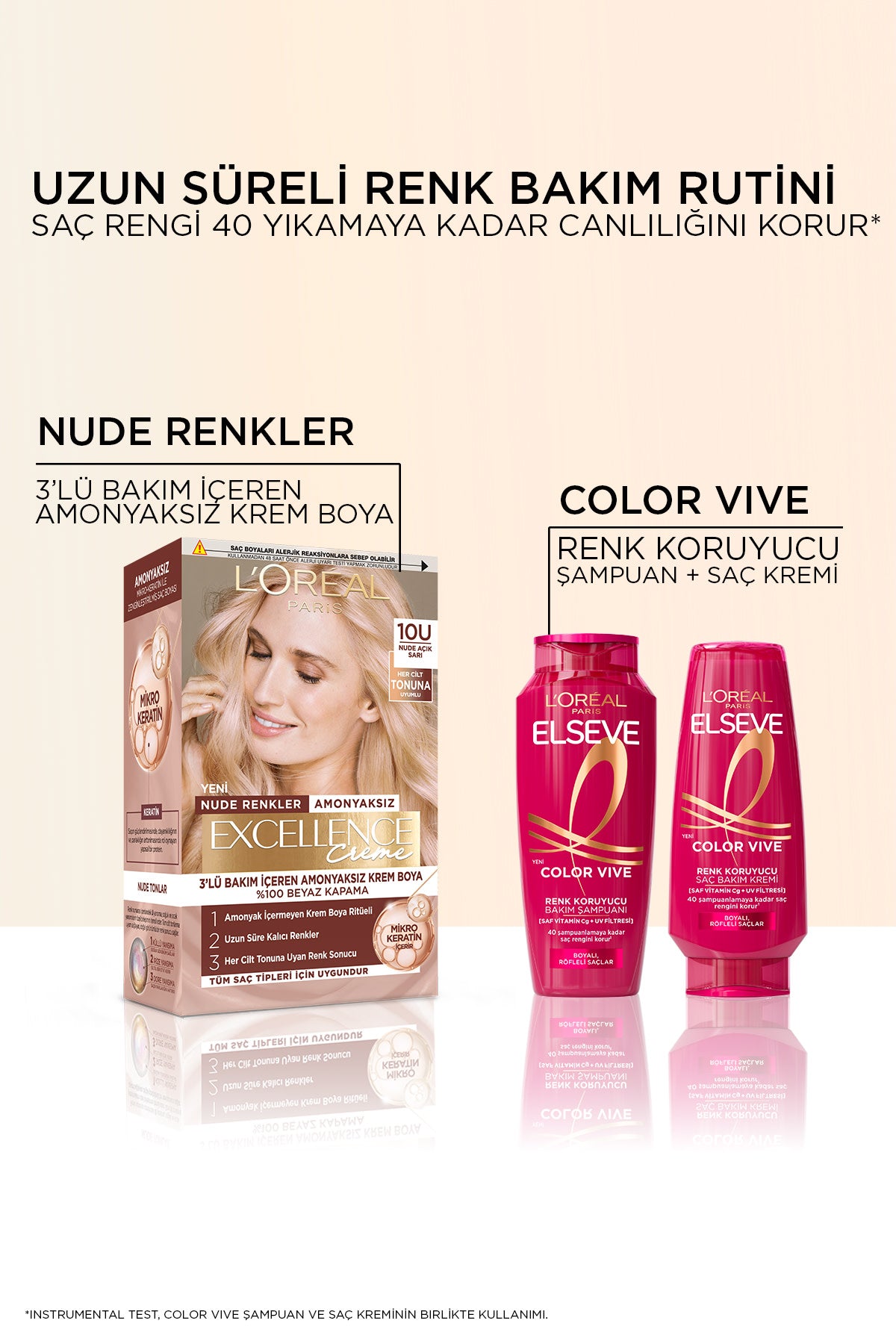L’Oréal Paris Excellence Creme Nude Renkler Saç Boyası – 10U Nude Açık Sarı