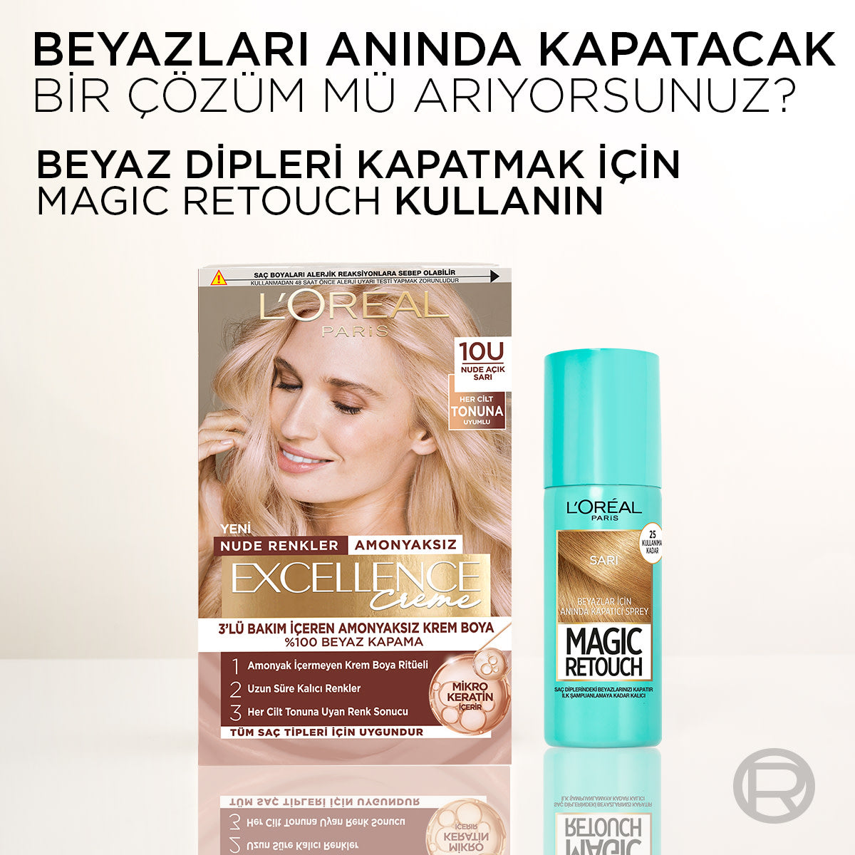 L’Oréal Paris Excellence Creme Nude Renkler Saç Boyası – 10U Nude Açık Sarı