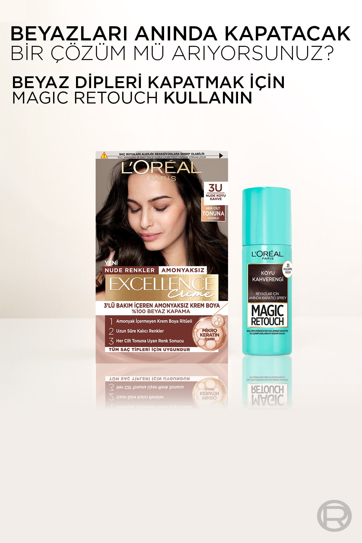 L’Oréal Paris Excellence Creme Nude Renkler Saç Boyası – 3U Nude Koyu Kahve