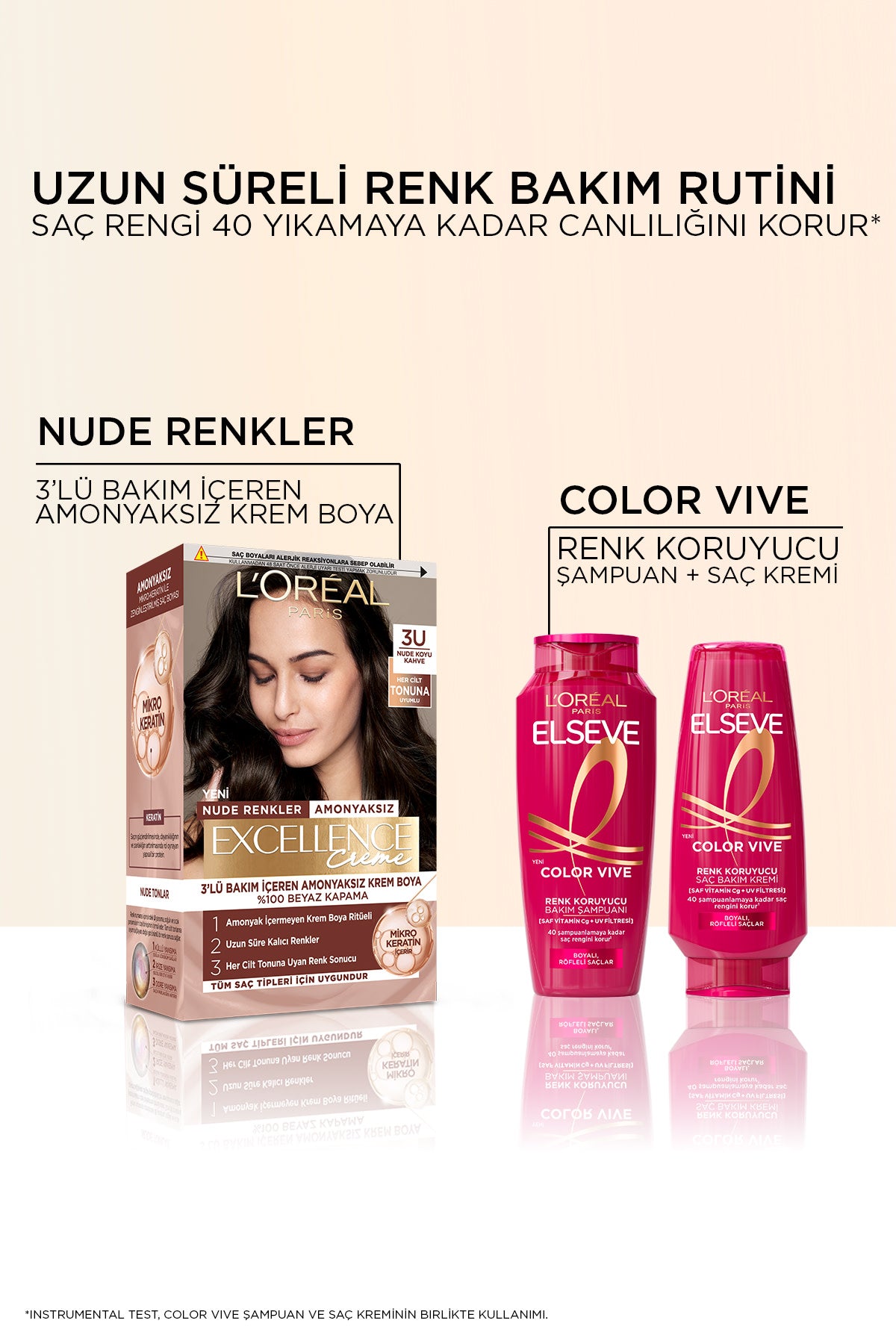 L’Oréal Paris Excellence Creme Nude Renkler Saç Boyası – 3U Nude Koyu Kahve