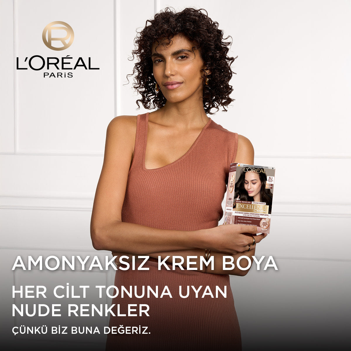 L’Oréal Paris Excellence Creme Nude Renkler Saç Boyası – 3U Nude Koyu Kahve