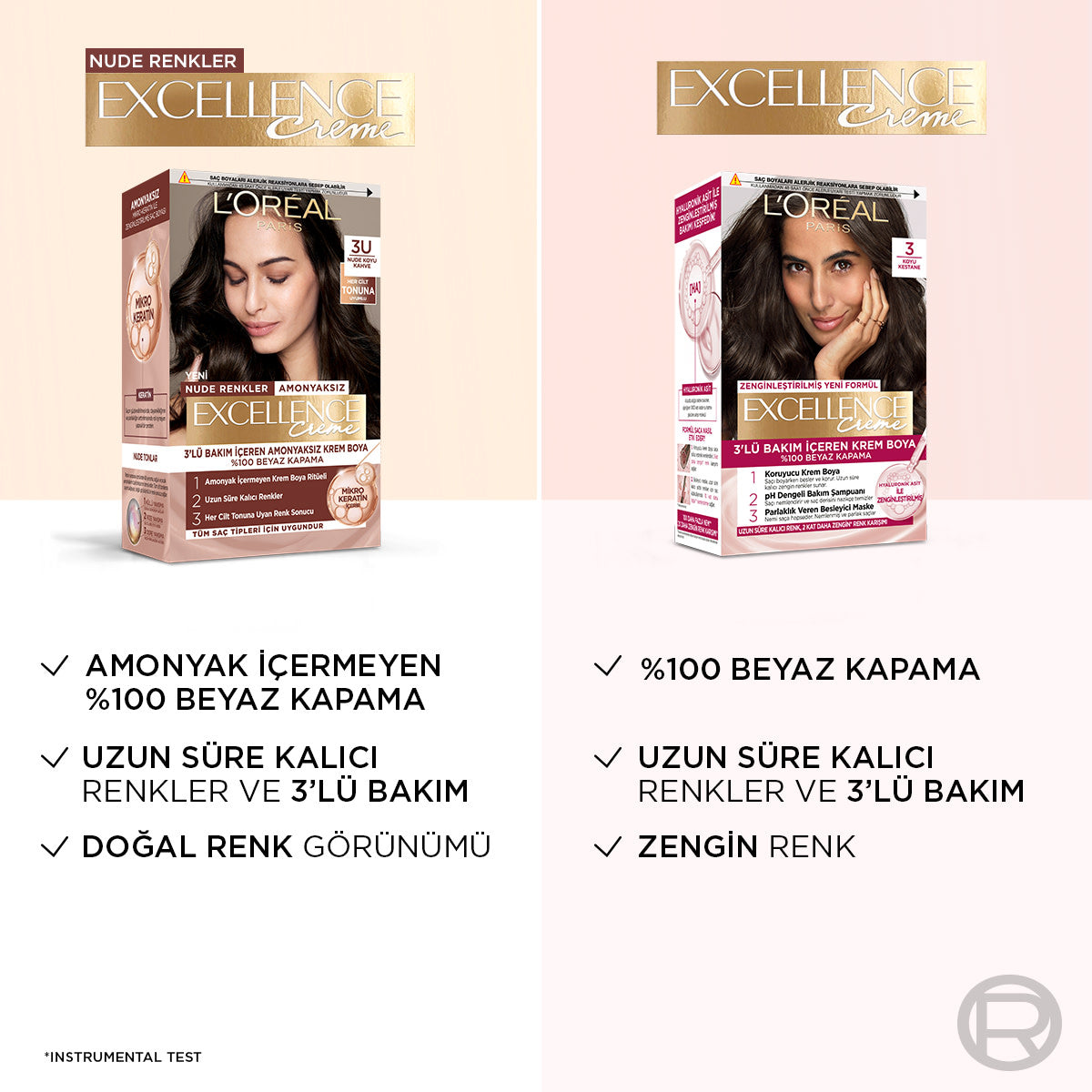 L’Oréal Paris Excellence Creme Nude Renkler Saç Boyası – 3U Nude Koyu Kahve