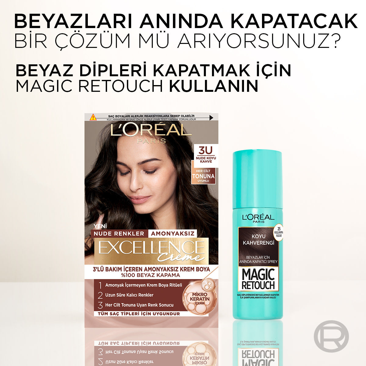 L’Oréal Paris Excellence Creme Nude Renkler Saç Boyası – 3U Nude Koyu Kahve