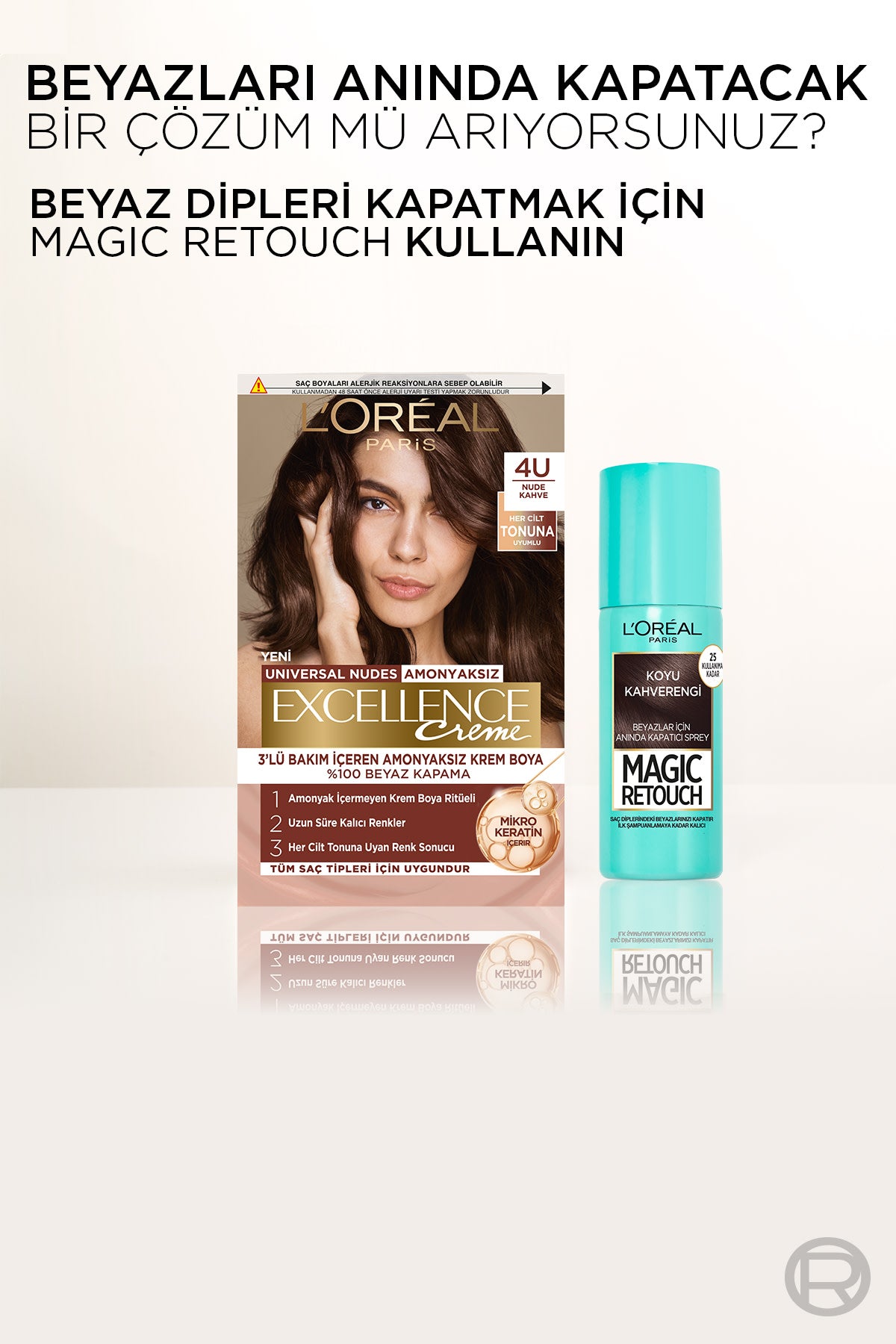 L’Oréal Paris Excellence Creme Nude Renkler Saç Boyası – 4U Nude Kahve