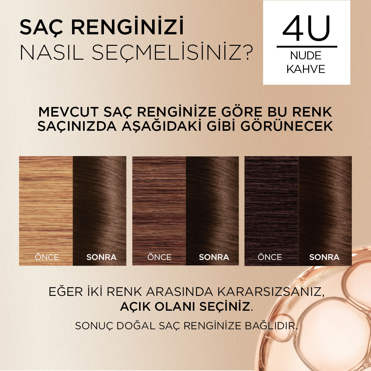 L’Oréal Paris Excellence Creme Nude Renkler Saç Boyası – 4U Nude Kahve