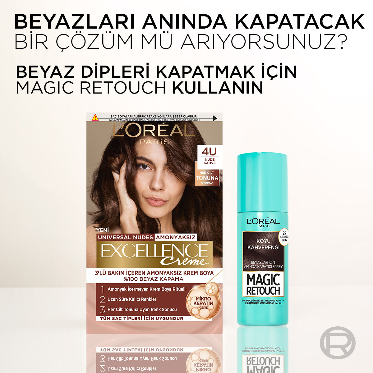 L’Oréal Paris Excellence Creme Nude Renkler Saç Boyası – 4U Nude Kahve