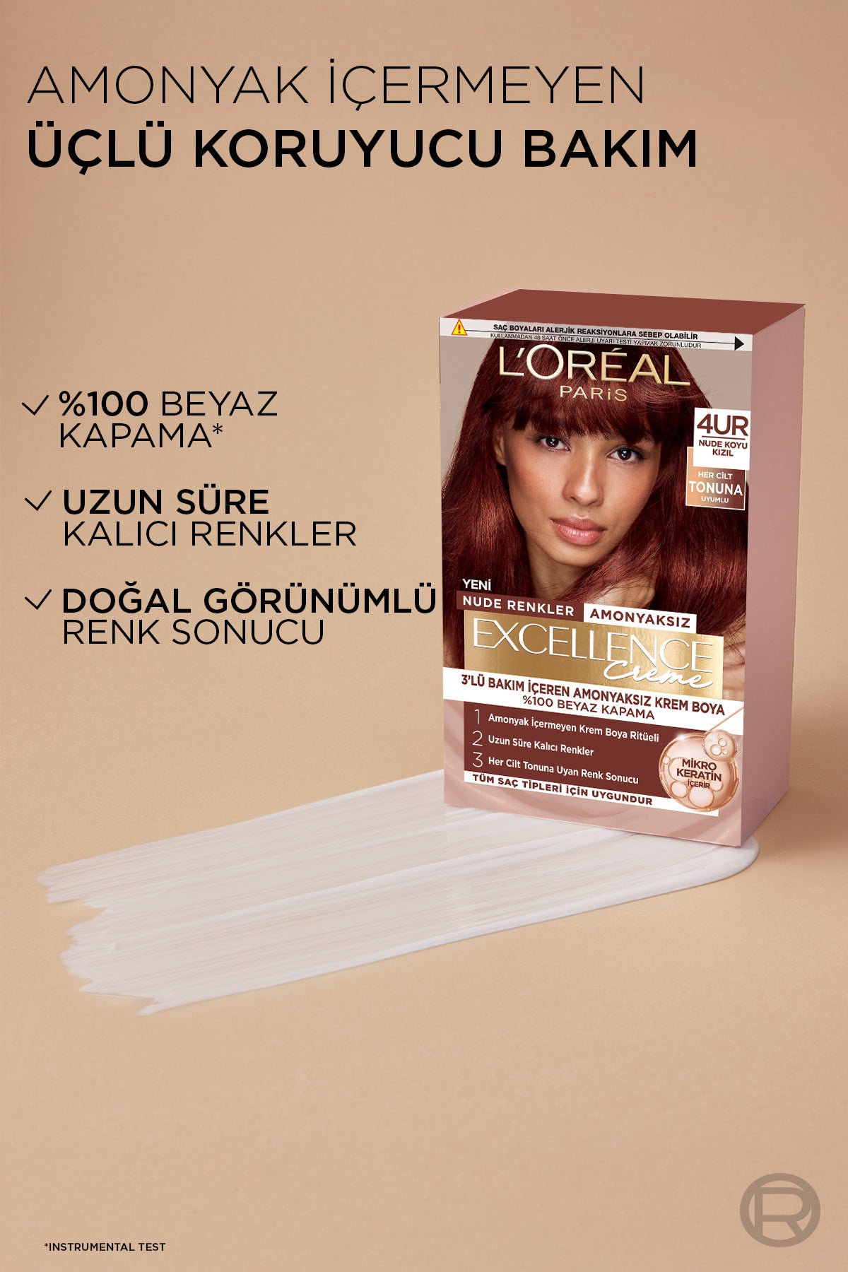 L’Oréal Paris Excellence Creme Nude Renkler Saç Boyası – 4UR Nude Koyu Kızıl