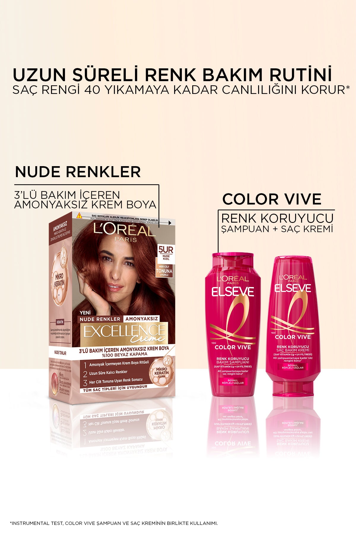 L’Oréal Paris Excellence Creme Nude Renkler Saç Boyası – 5UR Nude Kızıl