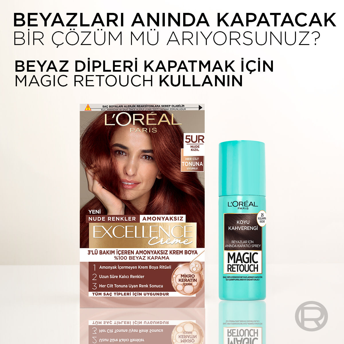 L’Oréal Paris Excellence Creme Nude Renkler Saç Boyası – 5UR Nude Kızıl