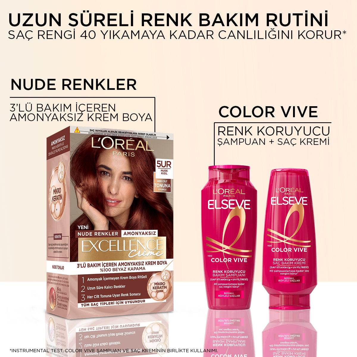 L’Oréal Paris Excellence Creme Nude Renkler Saç Boyası – 5UR Nude Kızıl