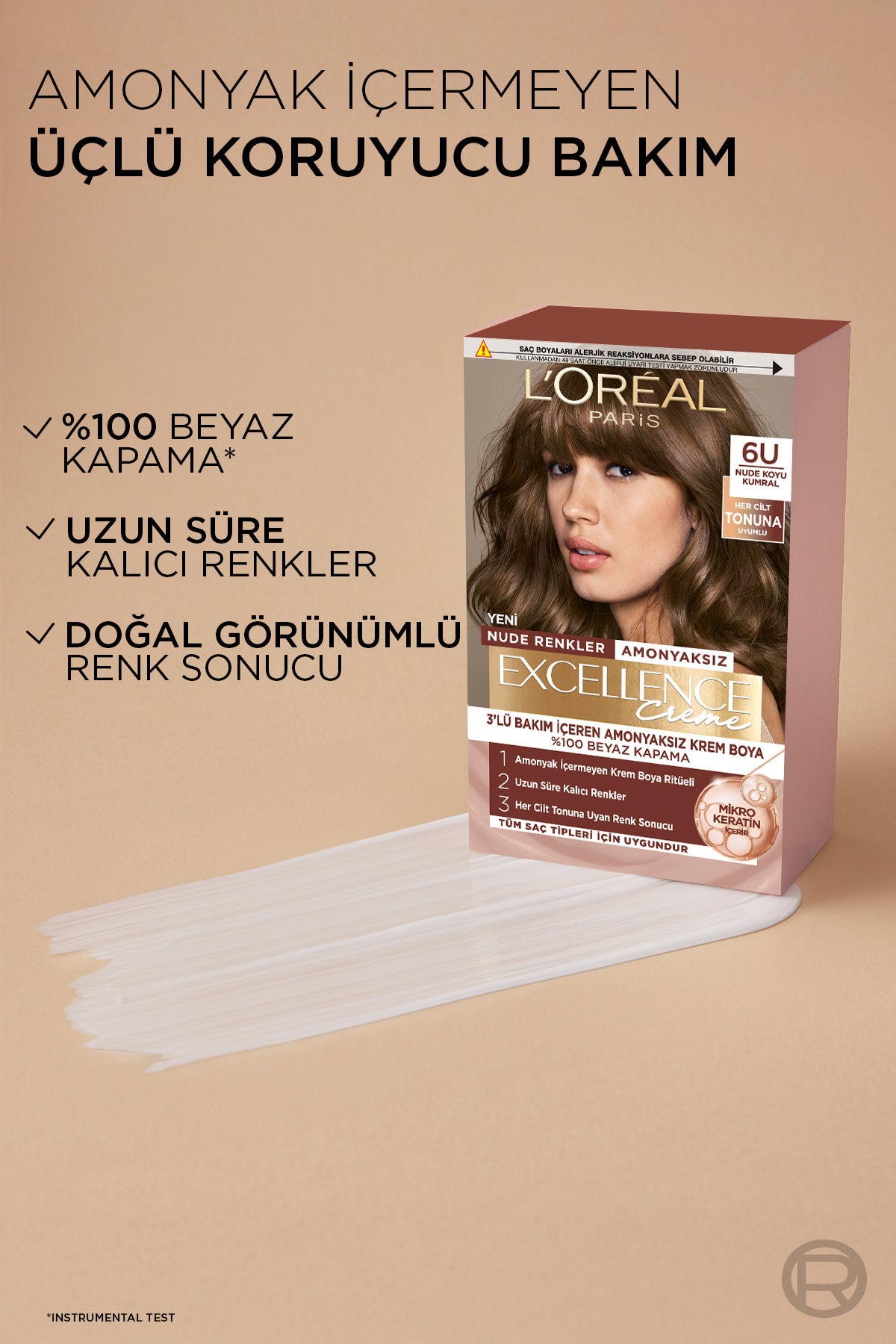 L’Oréal Paris Excellence Creme Nude Renkler Saç Boyası – 6U Nude Koyu Kumral