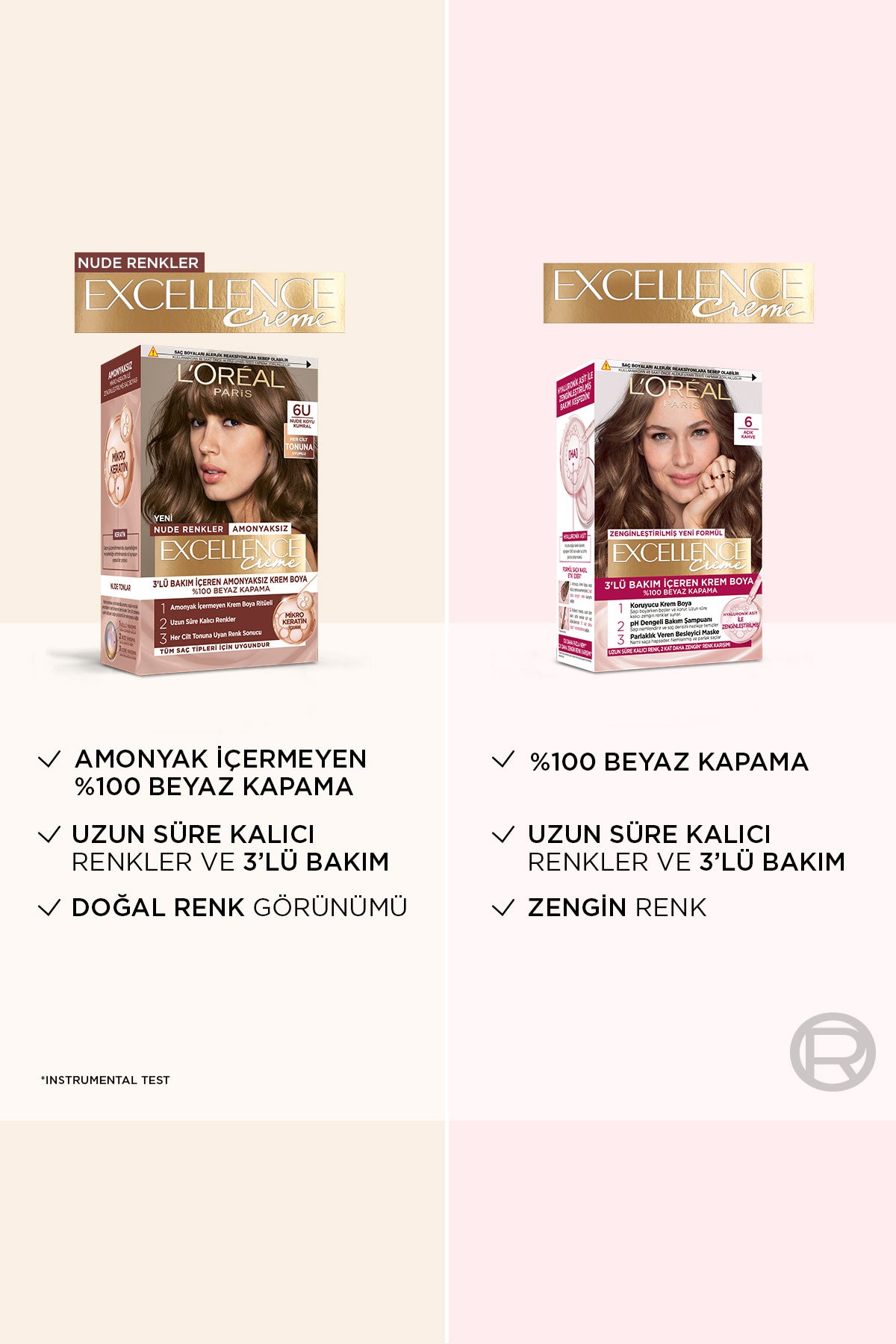 L’Oréal Paris Excellence Creme Nude Renkler Saç Boyası – 6U Nude Koyu Kumral