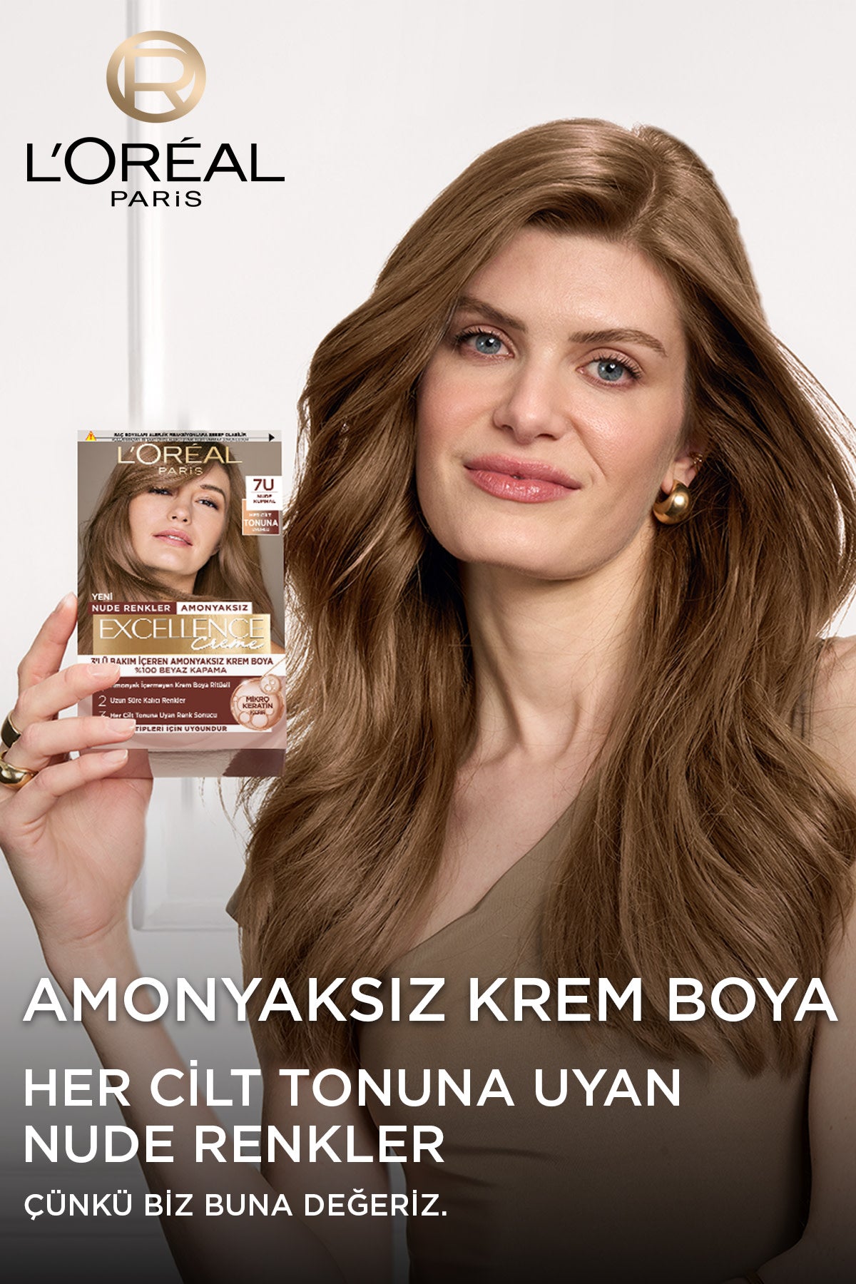 L’Oréal Paris Excellence Creme Nude Renkler Saç Boyası – 7U Nude Kumral
