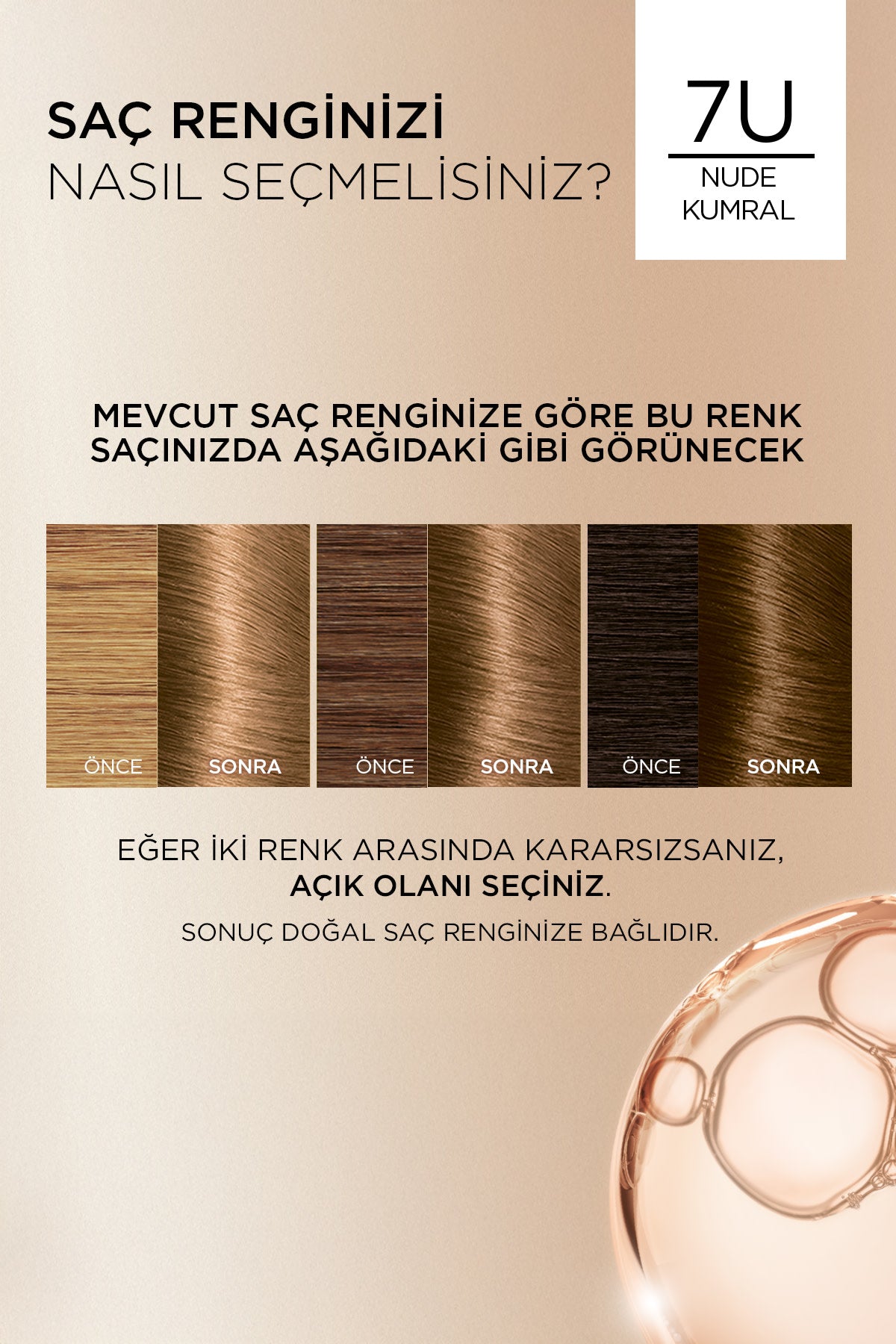 L’Oréal Paris Excellence Creme Nude Renkler Saç Boyası – 7U Nude Kumral