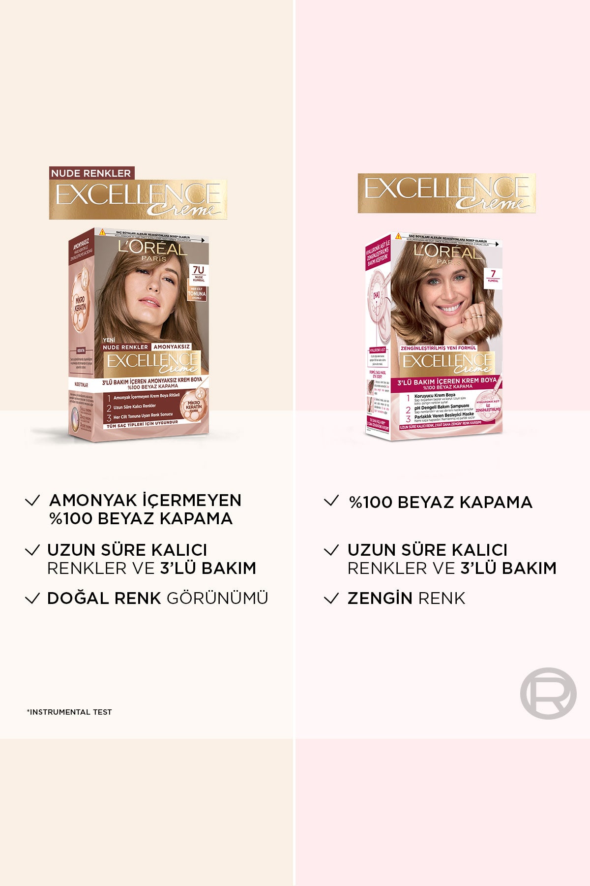 L’Oréal Paris Excellence Creme Nude Renkler Saç Boyası – 7U Nude Kumral