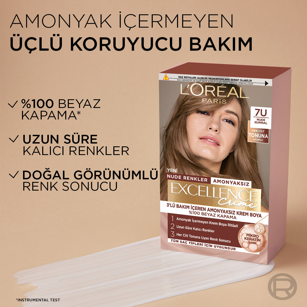 L’Oréal Paris Excellence Creme Nude Renkler Saç Boyası – 7U Nude Kumral