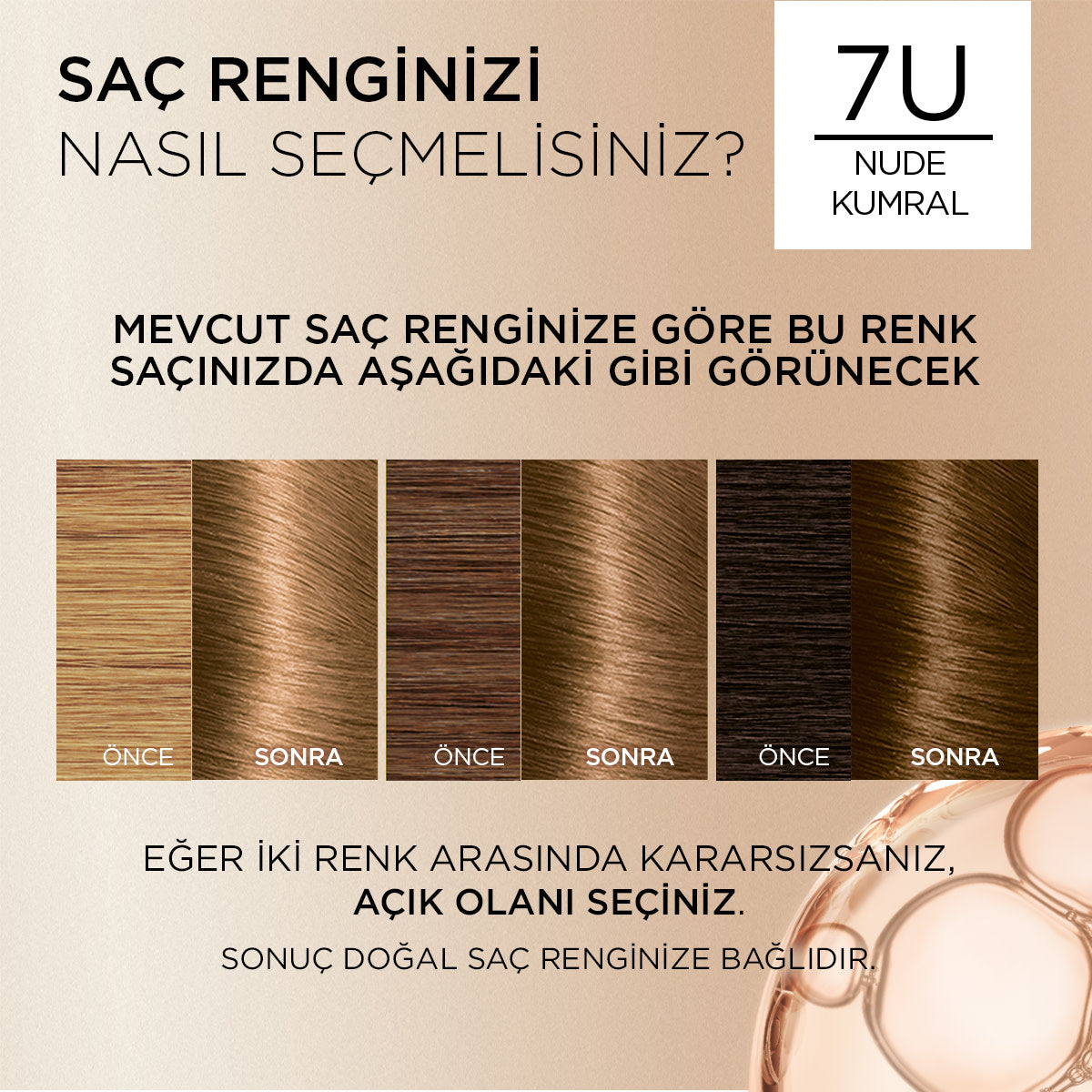 L’Oréal Paris Excellence Creme Nude Renkler Saç Boyası – 7U Nude Kumral
