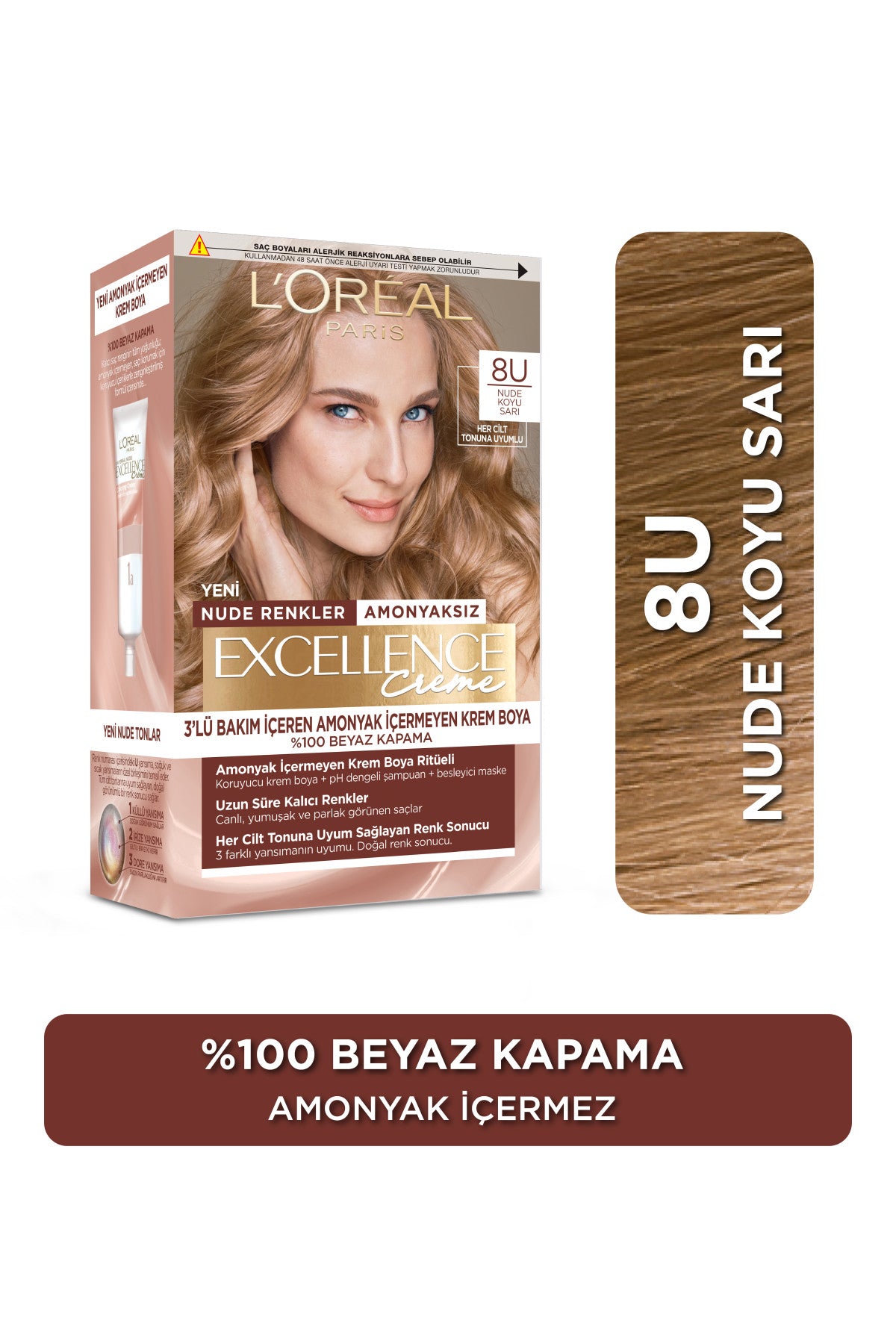 L’Oréal Paris Excellence Creme Renkler Saç Boyası – 8U Koyu