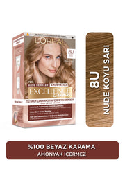 L’Oréal Paris Excellence Creme Nude Renkler Saç Boyası – 8U Nude Koyu Sarı
