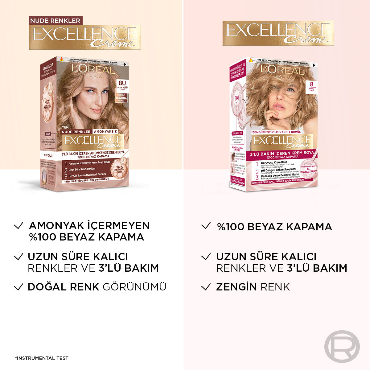 L’Oréal Paris Excellence Creme Nude Renkler Saç Boyası – 8U Nude Koyu Sarı