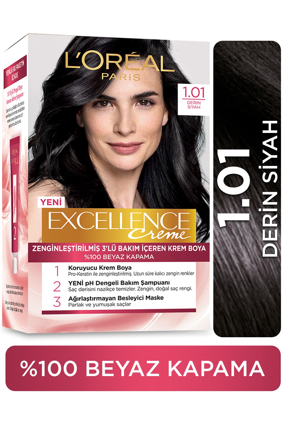 L'oréal Paris Excellence Creme Saç Boyası 1.01 Derin Siyah