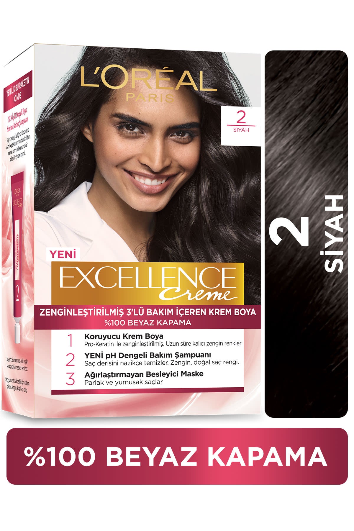 L'Oréal Paris Excellence Creme Saç Boyası - 2 Siyah