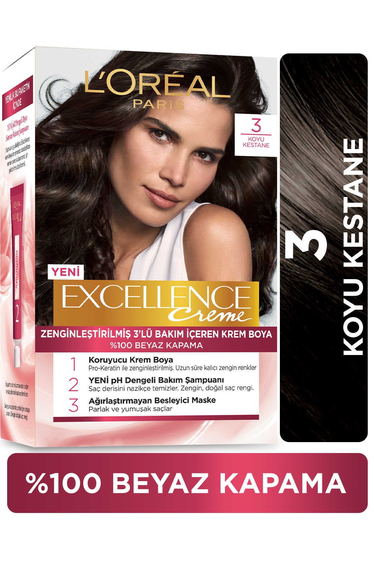 L'Oréal Paris Excellence Creme Saç Boyası - 3 Koyu Kestane