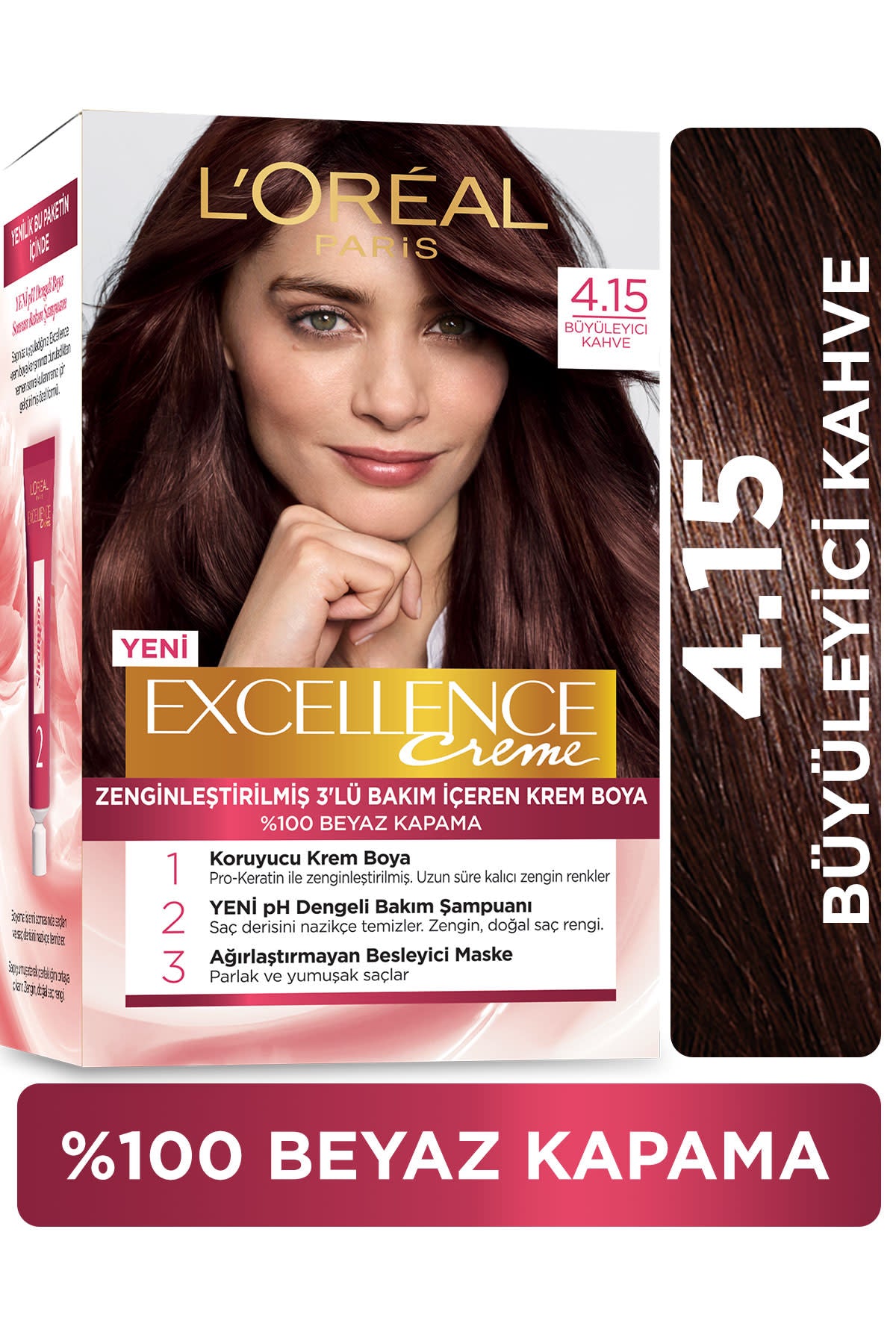 L'Oréal Paris Excellence Creme Saç Boyası - 4.15 Büyüleyici Kahve