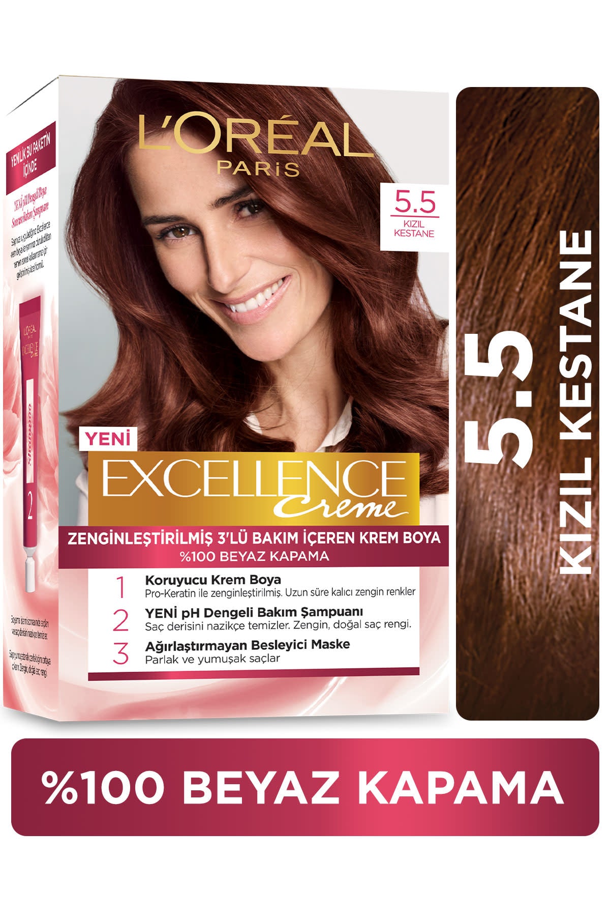 L'Oréal Paris Excellence Creme Saç Boyası - 5.5 Kızıl Kestane