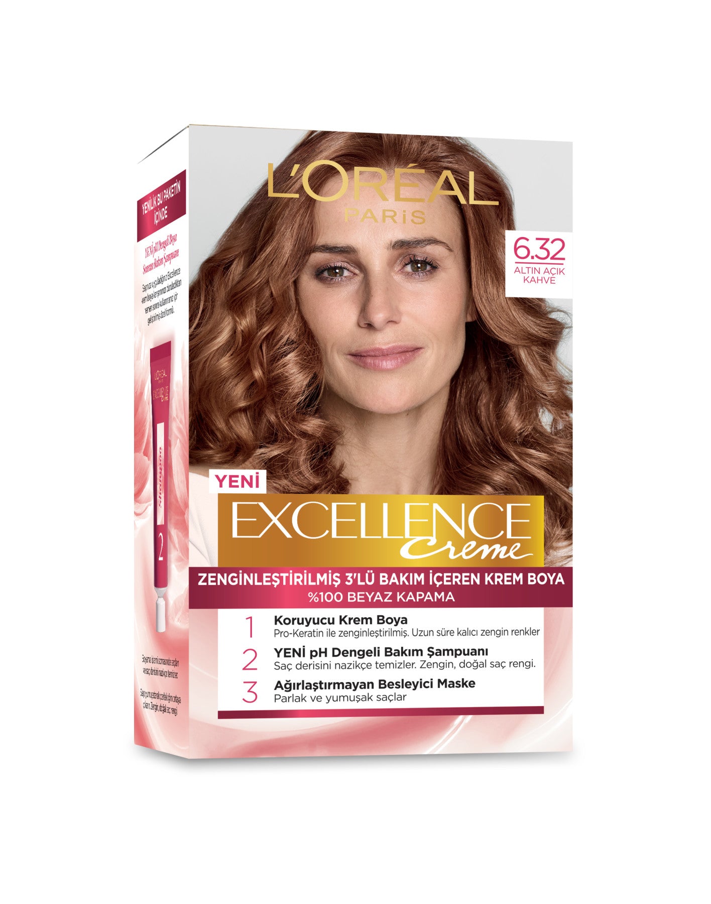 L'Oréal Paris Excellence Creme Saç Boyası - 6.32 Altın Açık Kahve