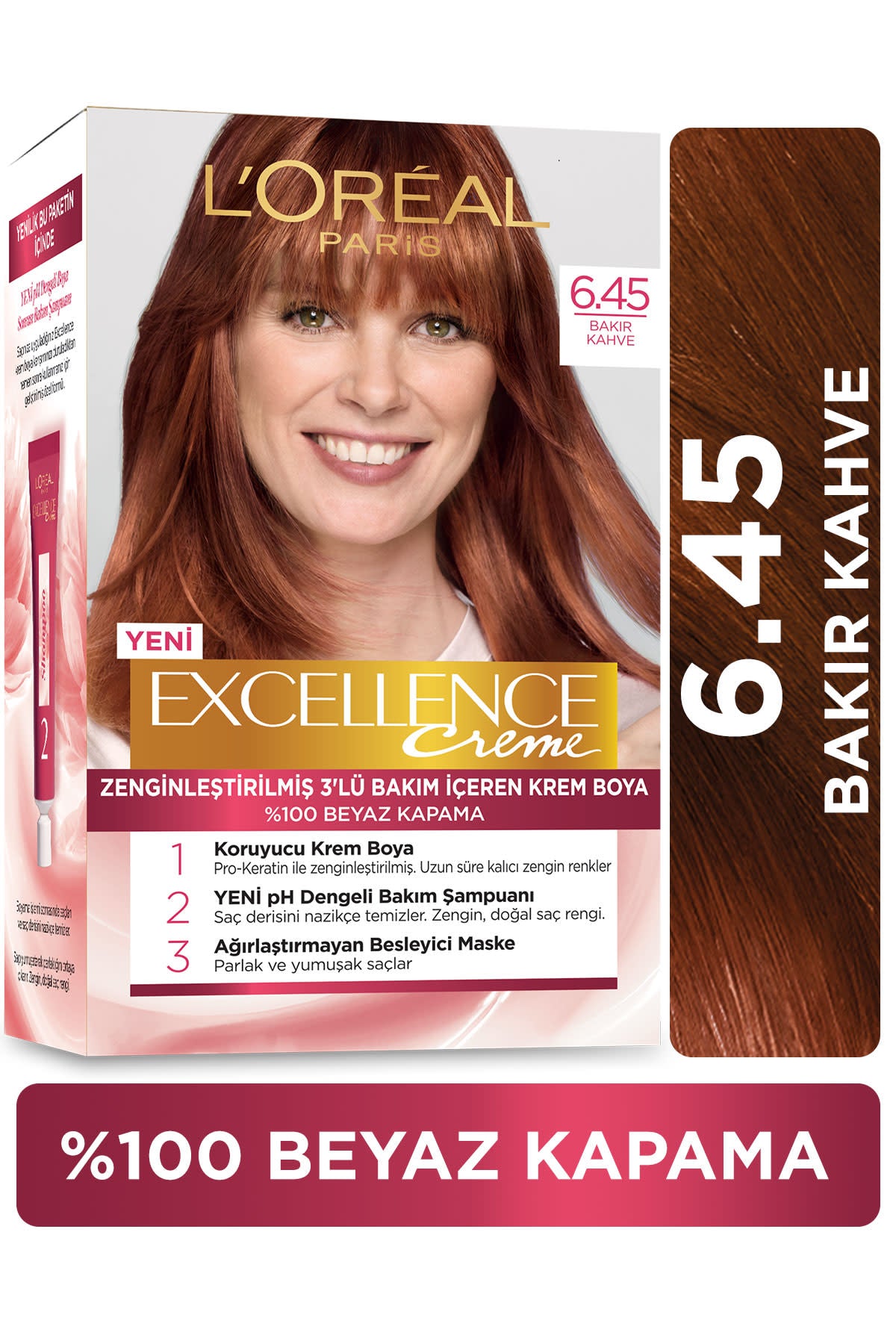 L'Oréal Paris Excellence Creme Saç Boyası - 6.45 Bakır Kahve
