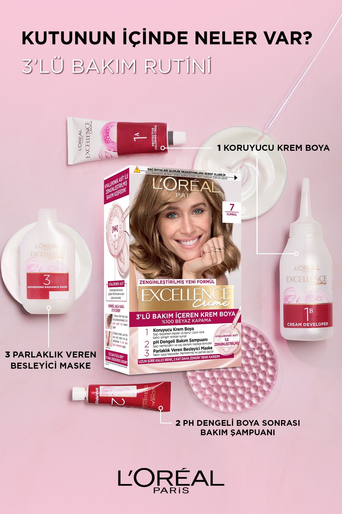 L’Oréal Paris Excellence Creme Saç Boyası 6.54 Açık Kızıl Kahve