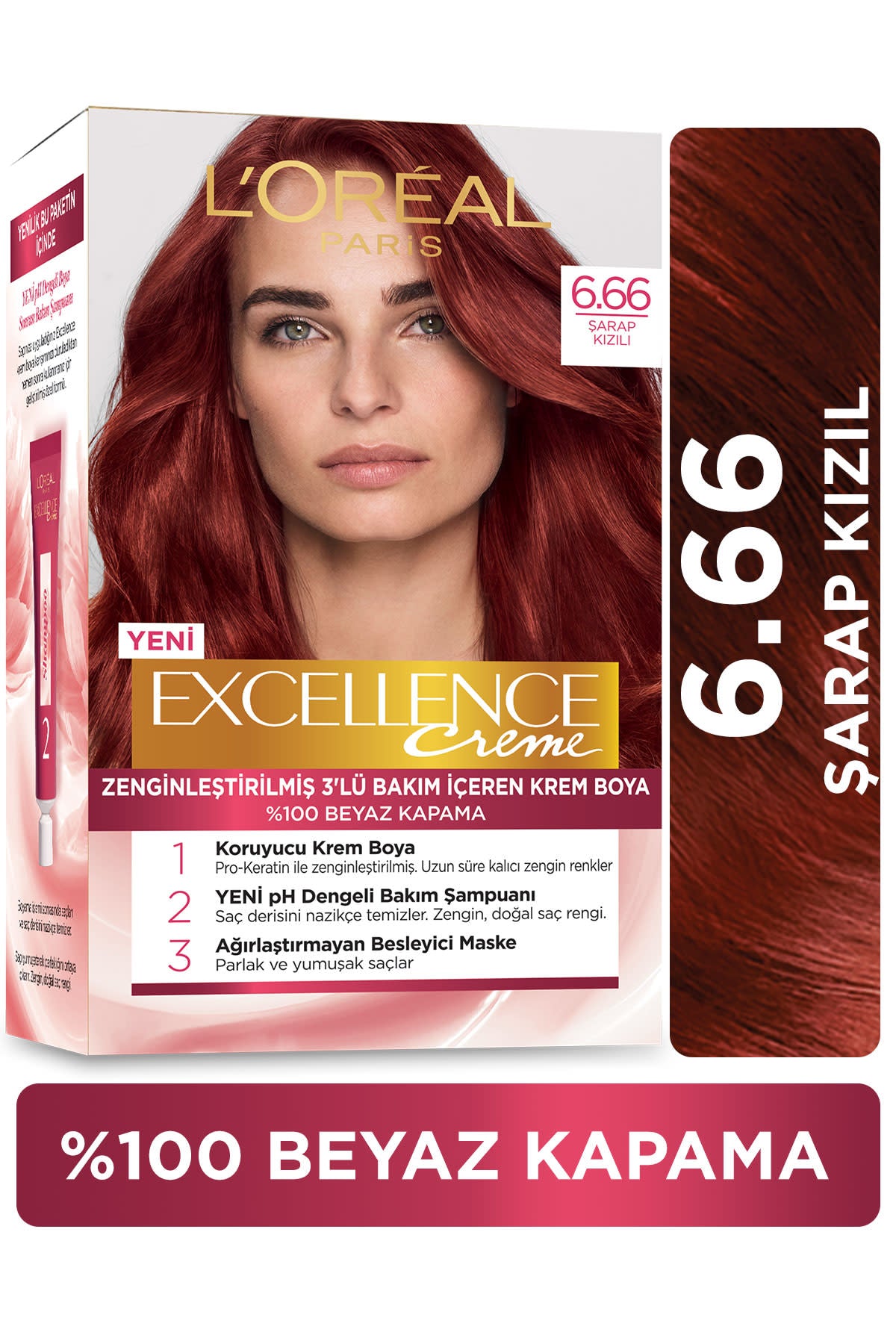 L'Oréal Paris Excellence Creme Saç Boyası - 6.66 Şarap Kızılı