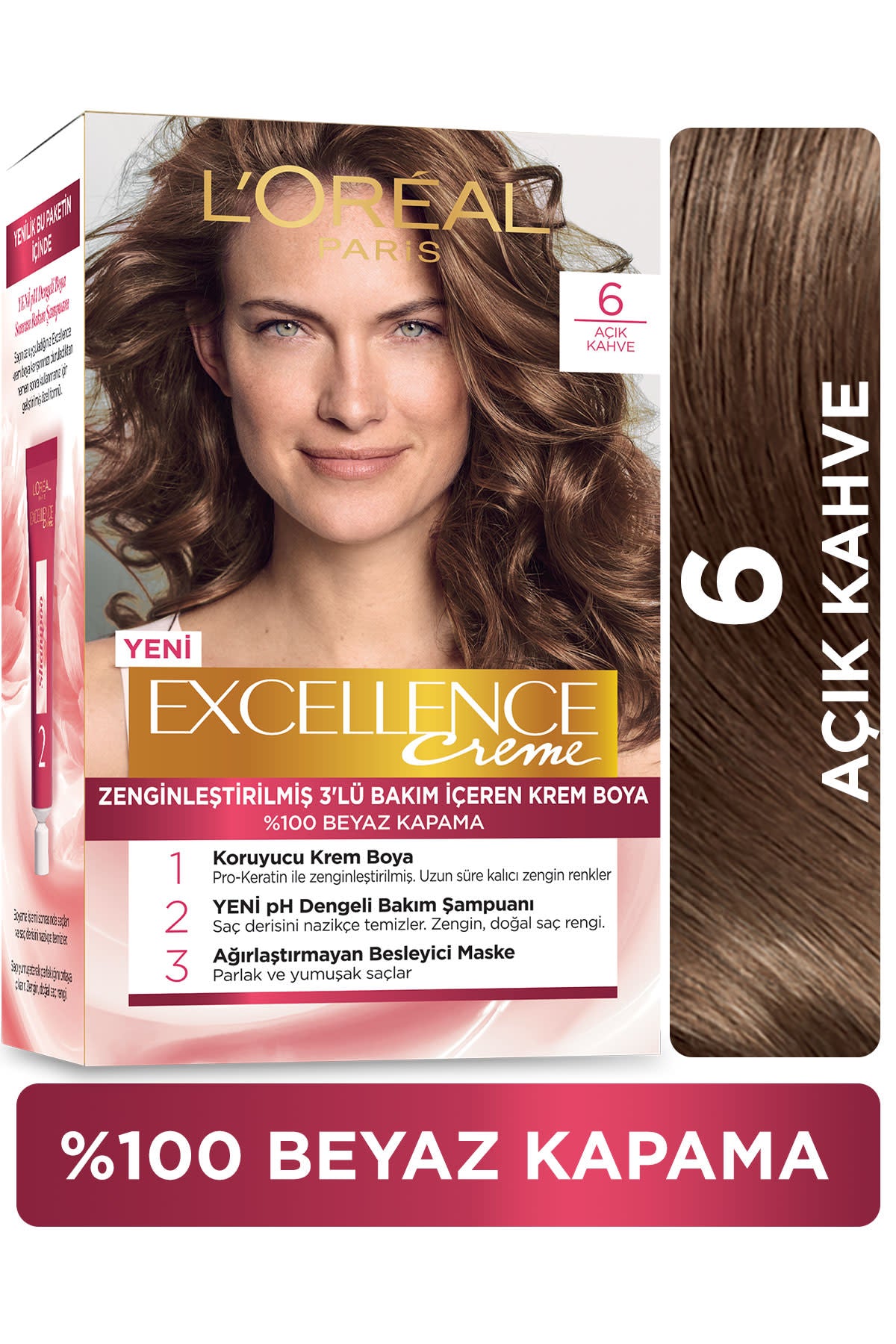 L'Oréal Paris Excellence Creme Saç Boyası - 6 Açık Kahve