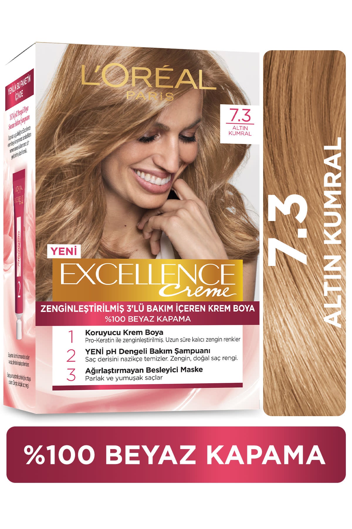 L'Oréal Paris Excellence Creme Saç Boyası - 7.3 Altın Kumral