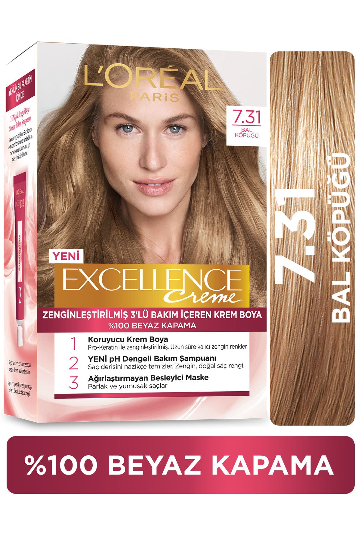 L'Oréal Paris Excellence Creme Saç Boyası - 7.31 Bal Köpüğü
