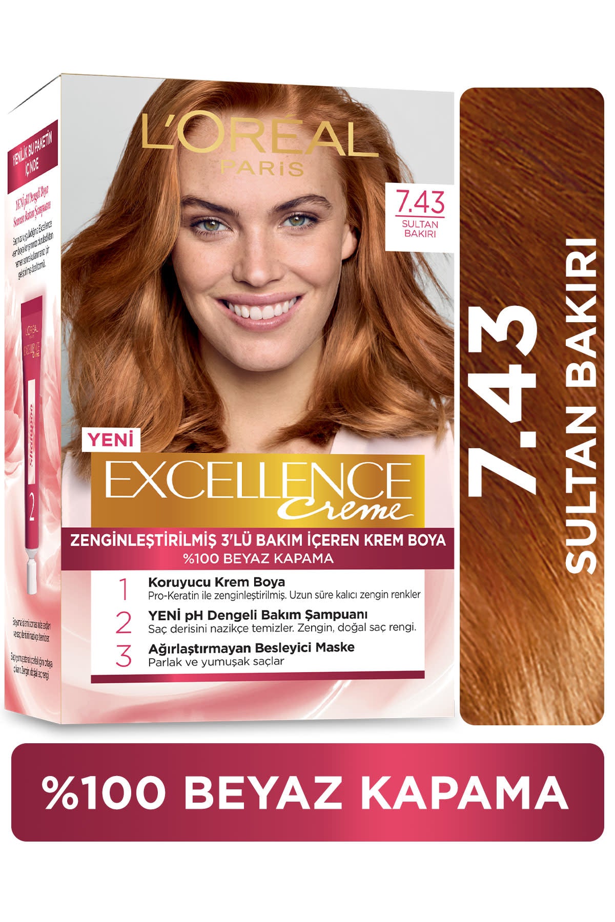L'Oréal Paris Excellence Creme Saç Boyası - 7.43 Sultan Bakırı