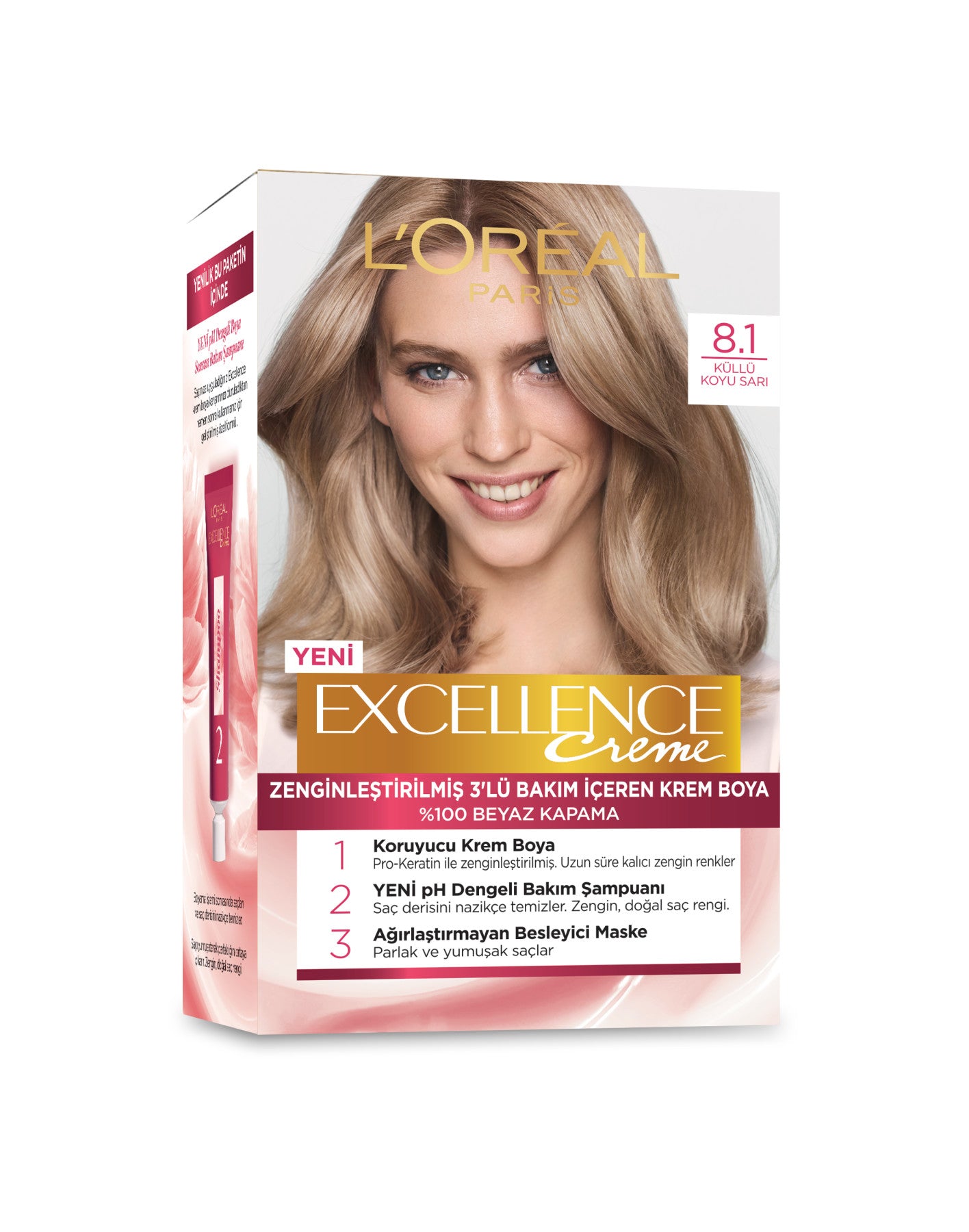 L'Oréal Paris Excellence Creme Saç Boyası - 8.1 Küllü Koyu Sarı