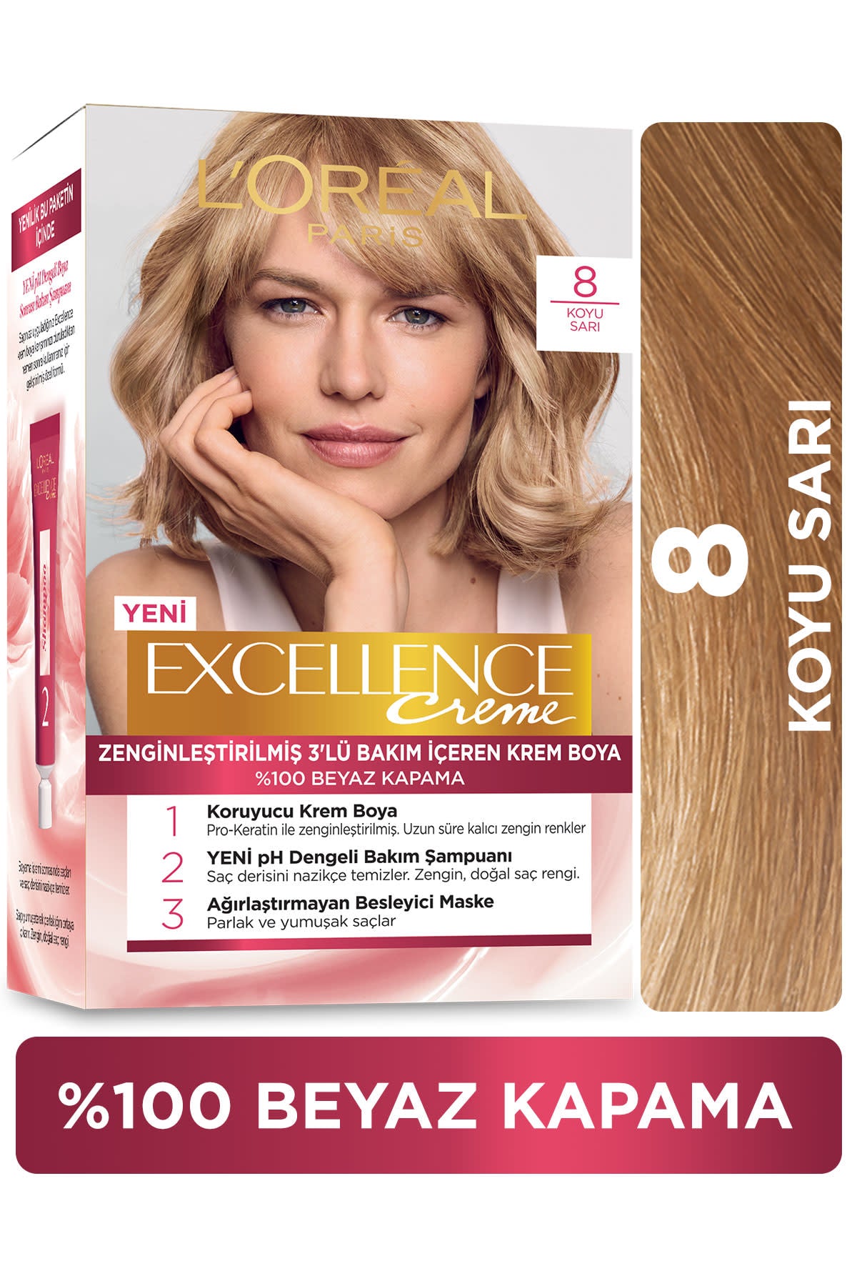 L'Oréal Paris Excellence Creme Saç Boyası - 8 Koyu Sarı