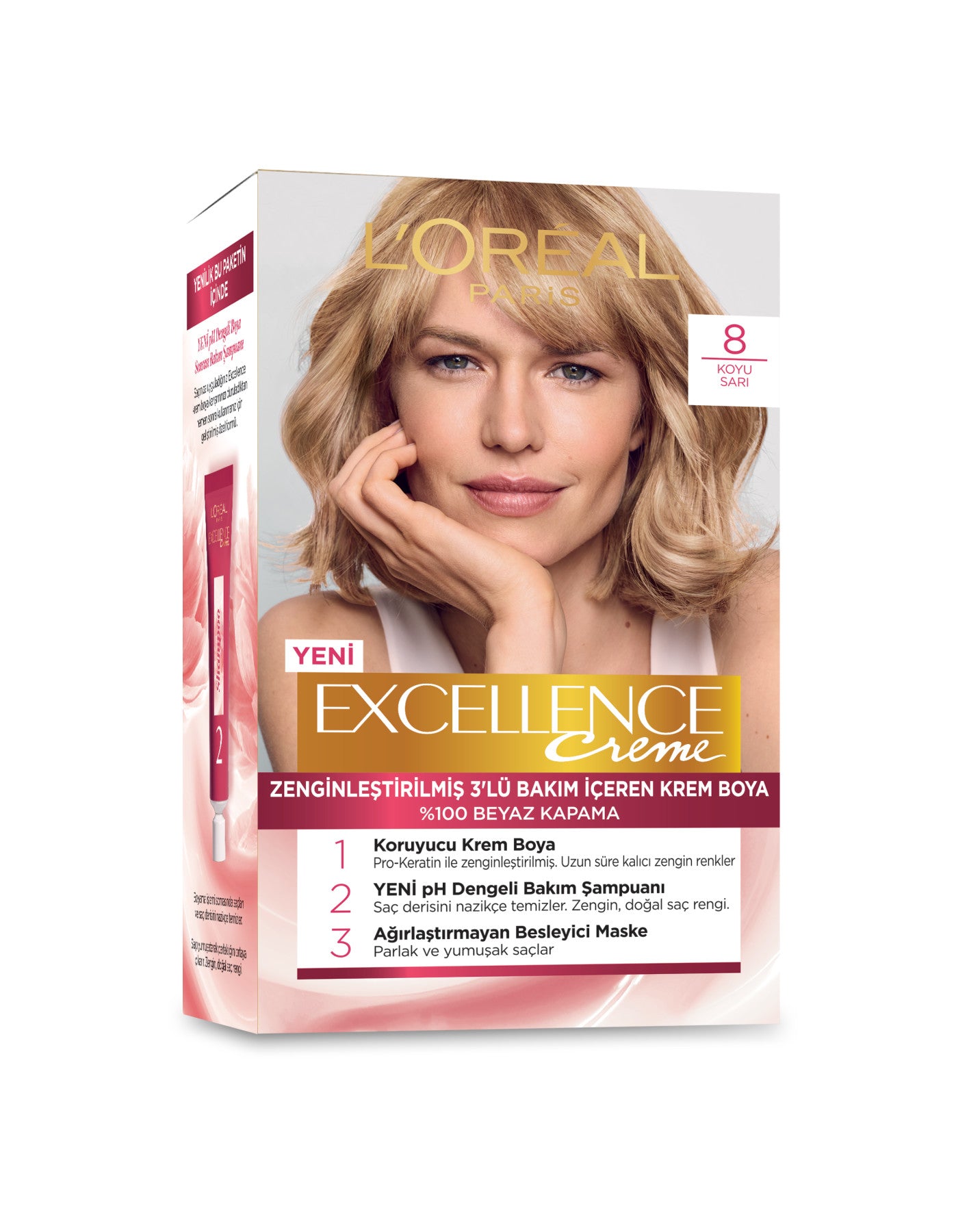 L'Oréal Paris Excellence Creme Saç Boyası - 8 Koyu Sarı